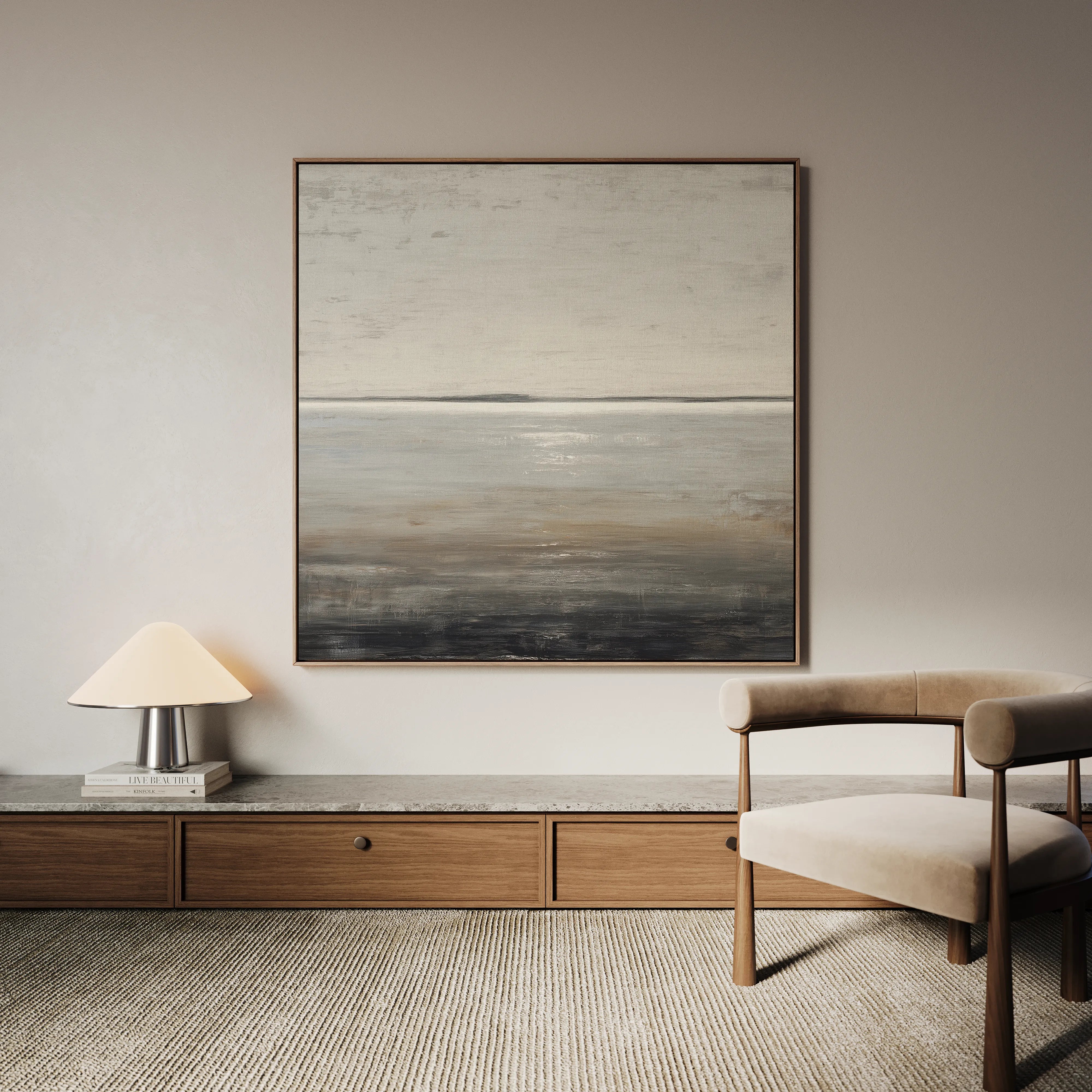 Abstract 1394 Canvas Art 16" x 16" / 40 x 40 cm / Black
