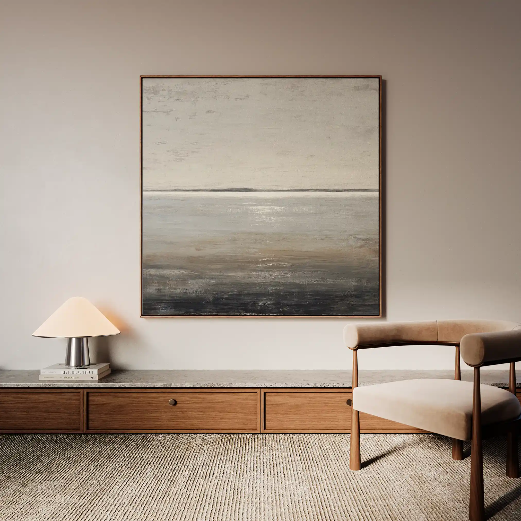 Abstract 1394 Canvas Art 60 x 60 cm / Black