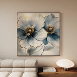Floral 1394 Canvas Art 16" x 16" / 40 x 40 cm / Black