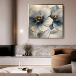 Floral 1394 Canvas Art 60 x 60 cm / Black