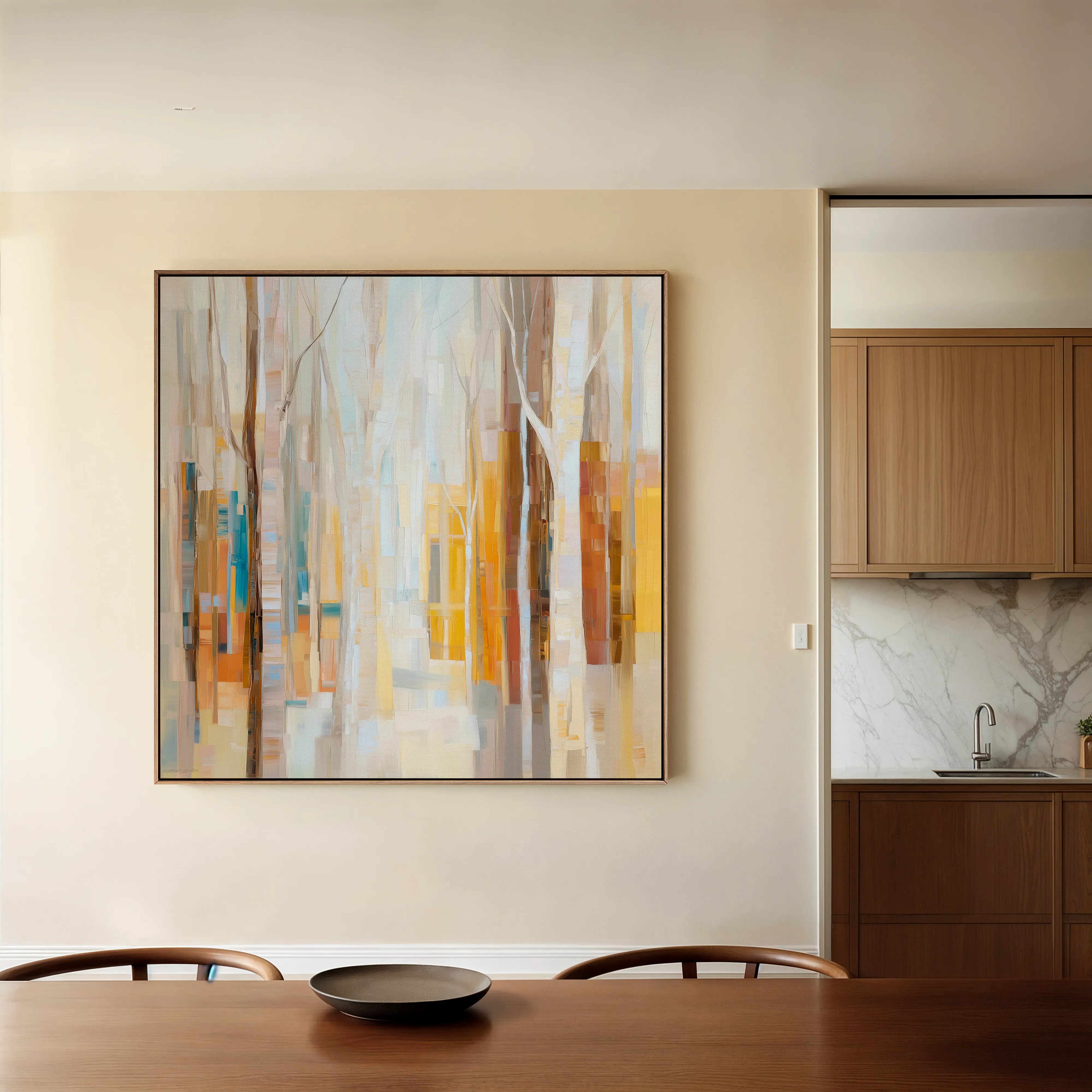Abstract 1395 Canvas Art 16" x 16" / 40 x 40 cm / Black