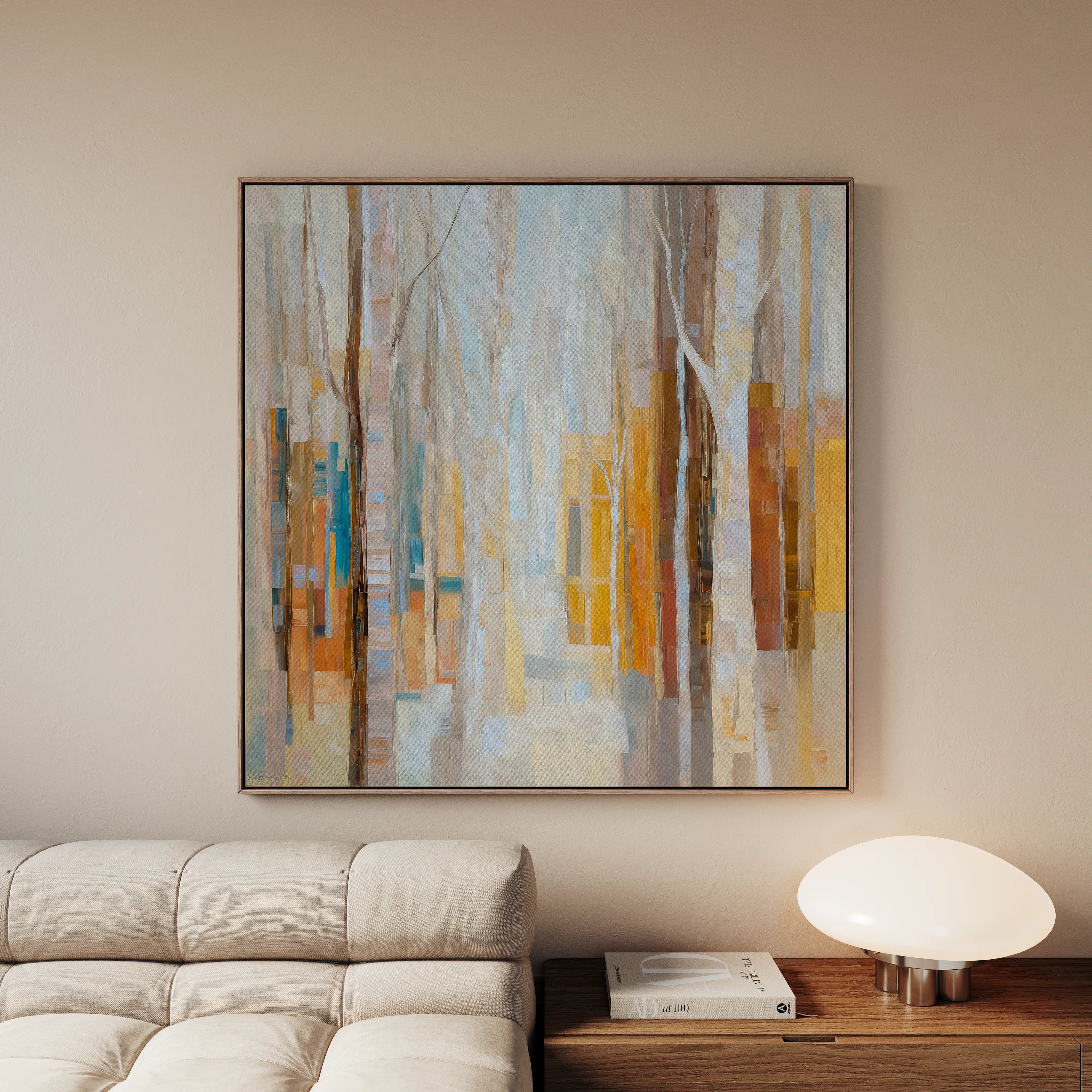Abstract 1395 Canvas Art 16" x 16" / 40 x 40 cm / Black