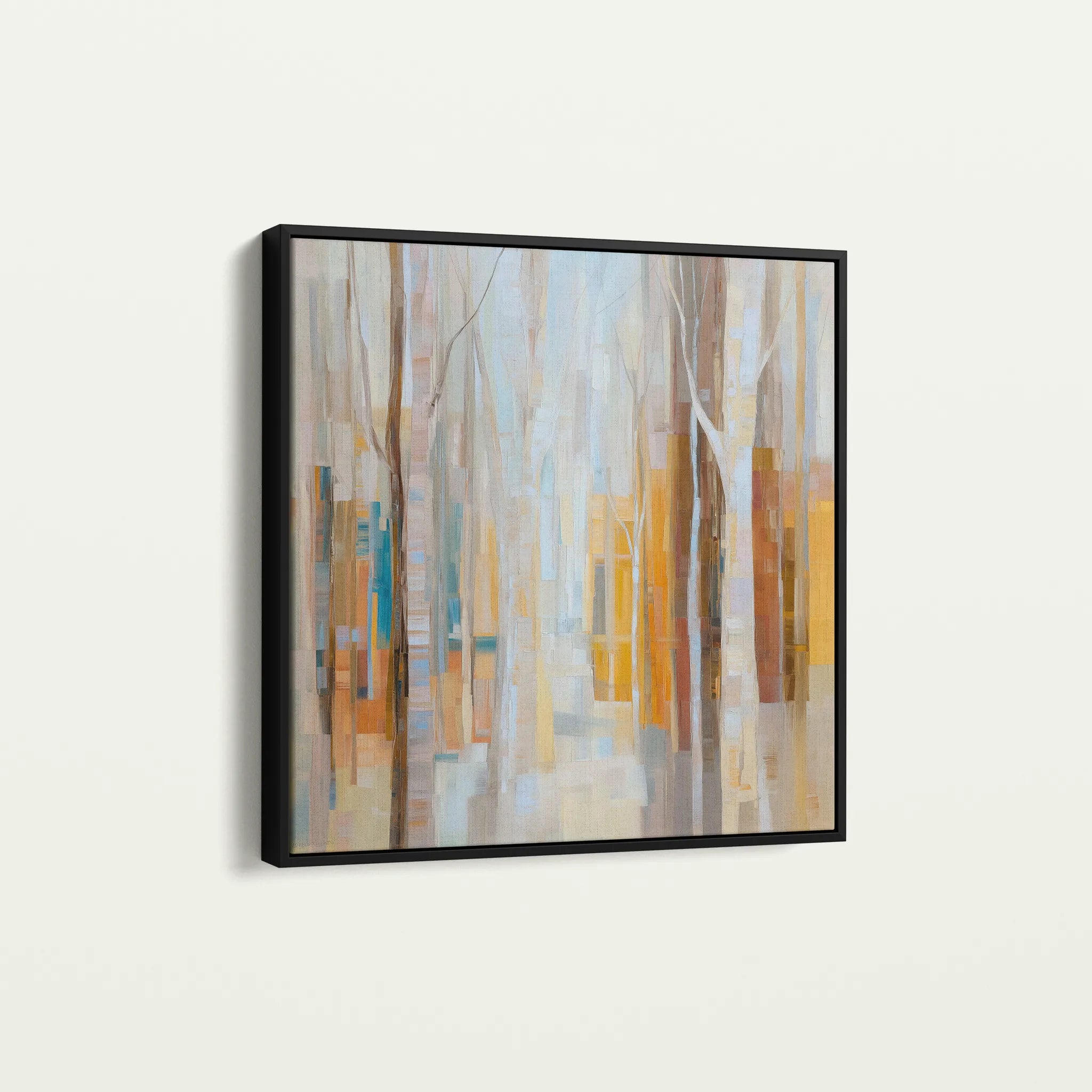 Abstract 1395 Canvas Art 16" x 16" / 40 x 40 cm / Black