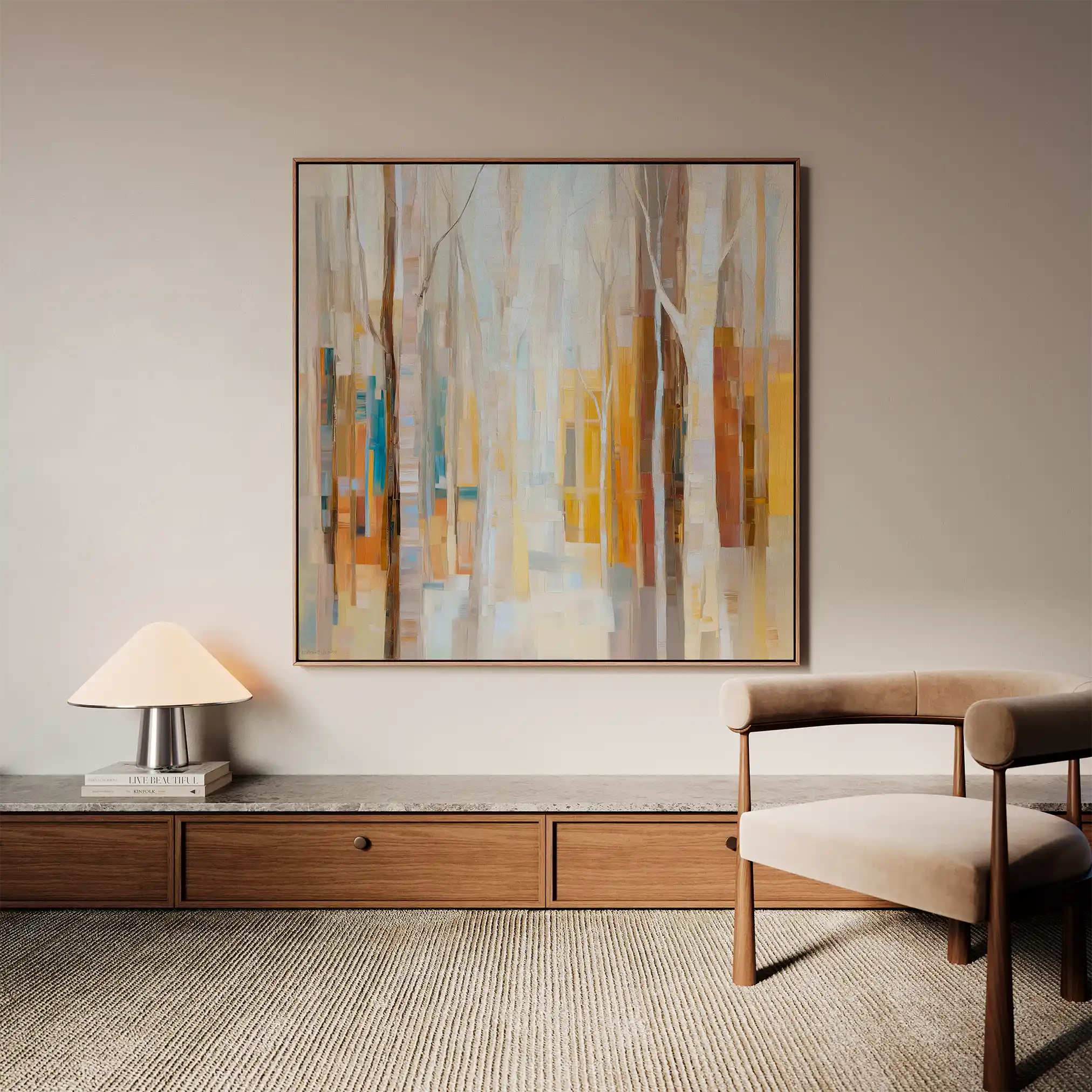 Abstract 1395 Canvas Art 60 x 60 cm / Black