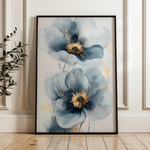 Floral 1395 Canvas Art 18" x 24" / 45 x 60 cm / Black