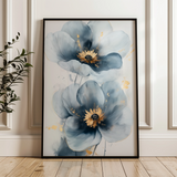 Floral 1395 Canvas Art 18" x 24" / 45 x 60 cm / Black