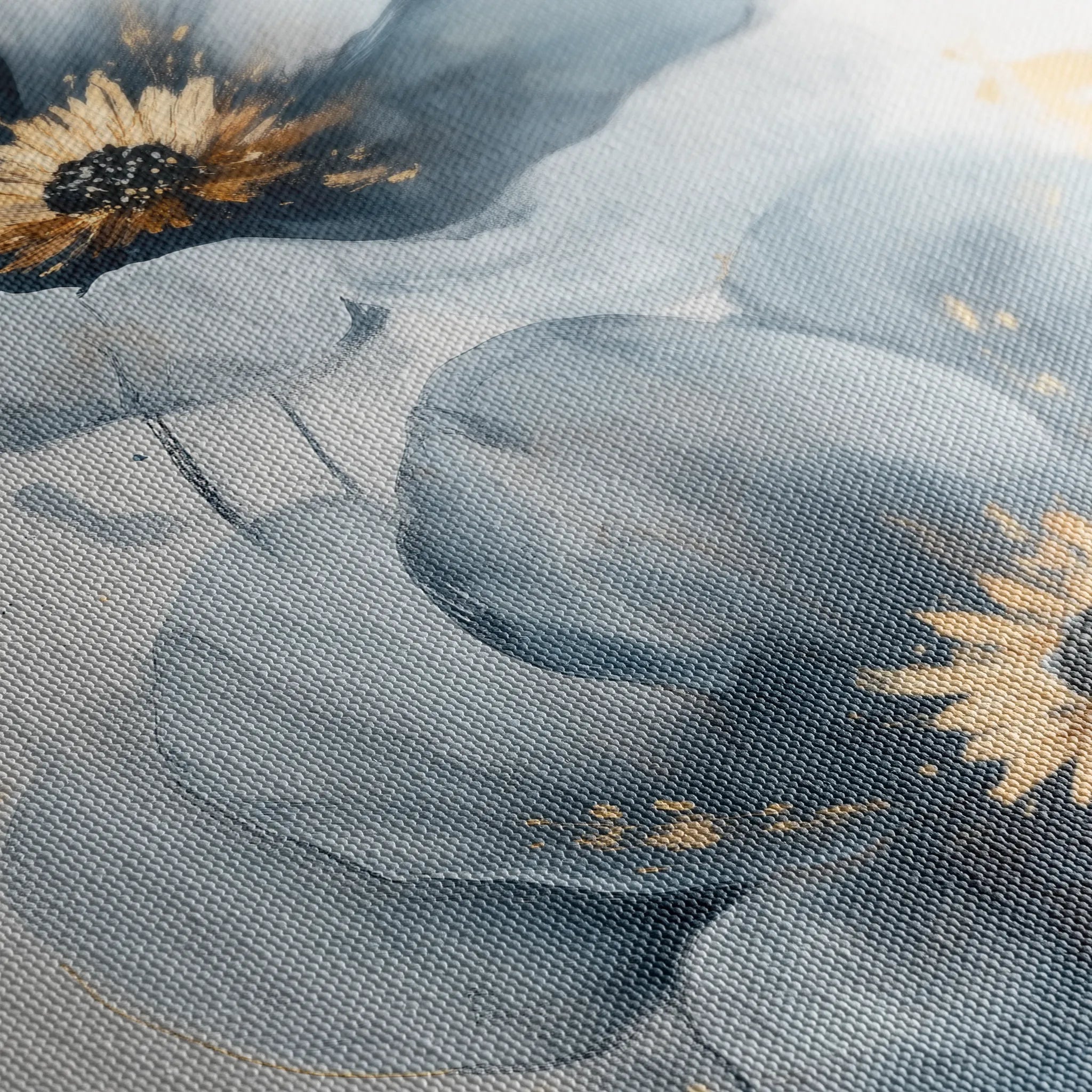 Floral 1395 Canvas Art 18" x 24" / 45 x 60 cm / Black