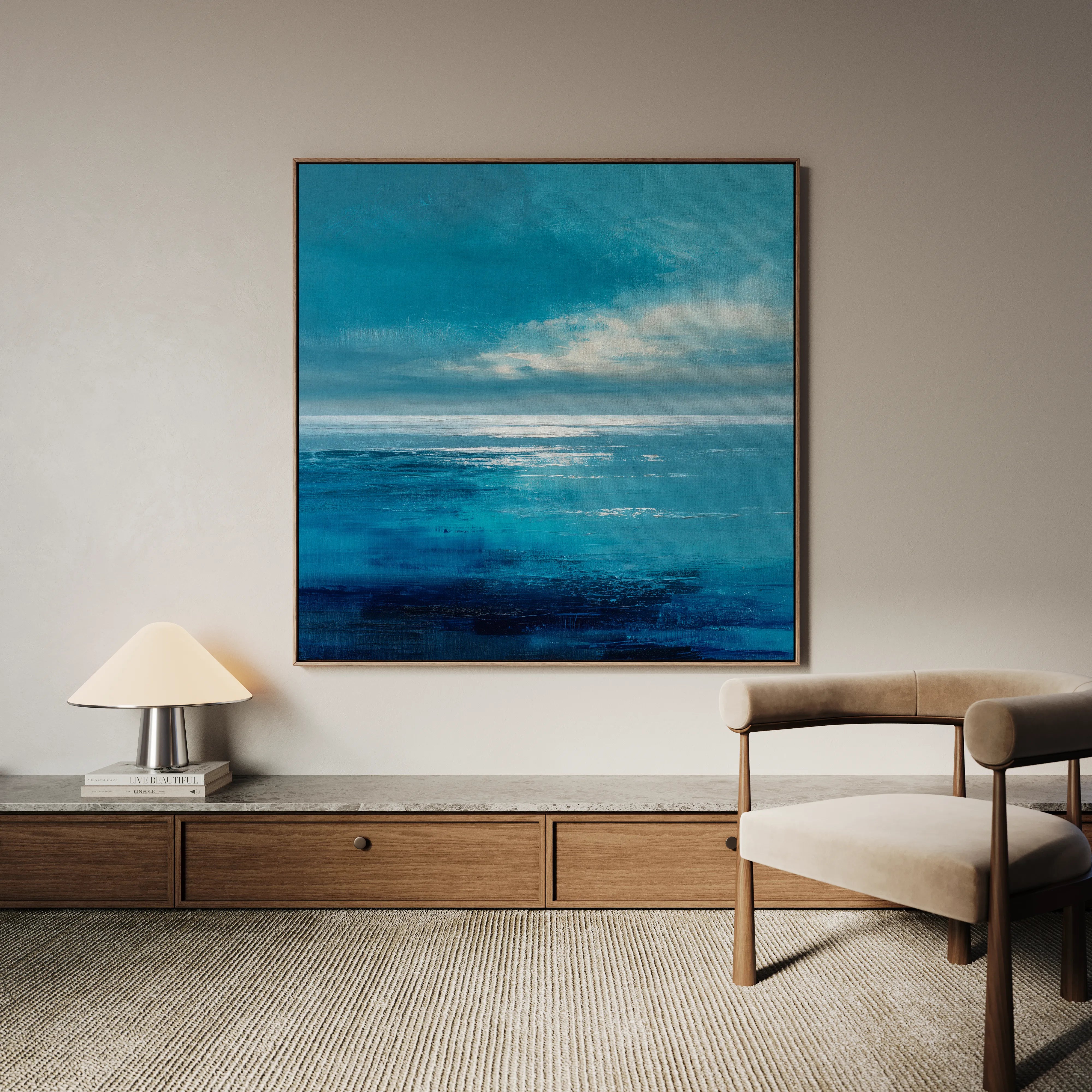 Abstract 1396 Canvas Art 16" x 16" / 40 x 40 cm / Black