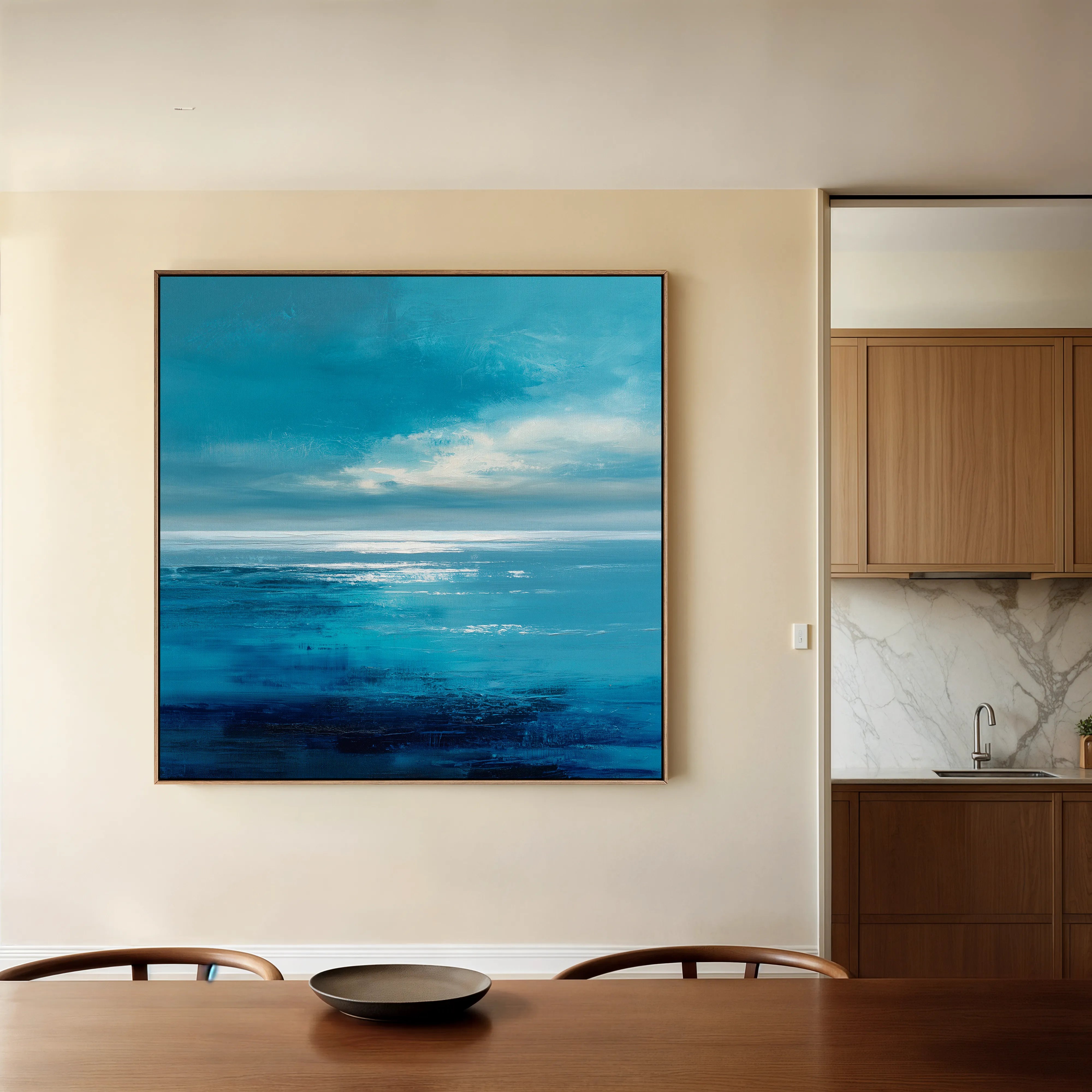 Abstract 1396 Canvas Art 16" x 16" / 40 x 40 cm / Black