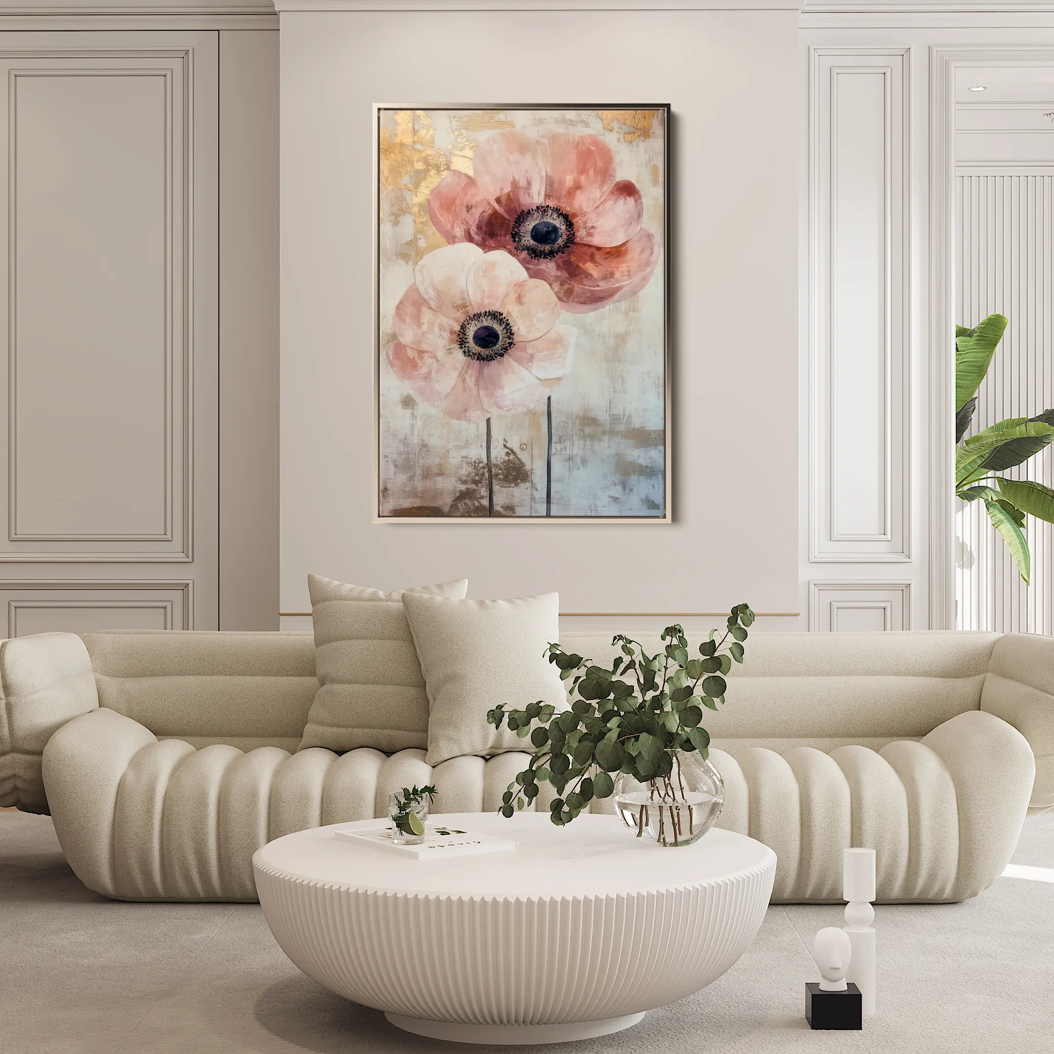 Floral 1396 Canvas Art 18" x 24" / 45 x 60 cm / Black