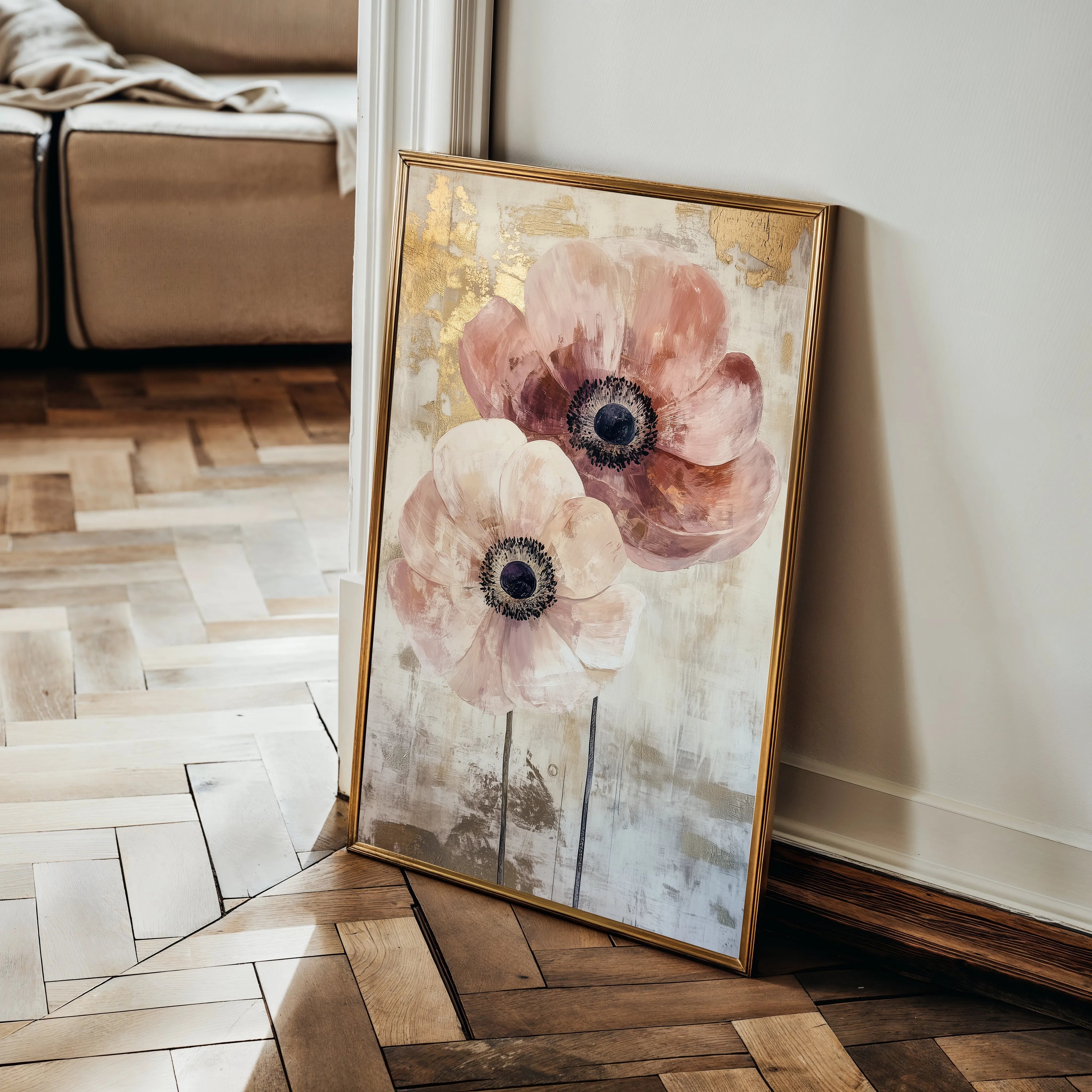 Floral 1396 Canvas Art 18" x 24" / 45 x 60 cm / Black