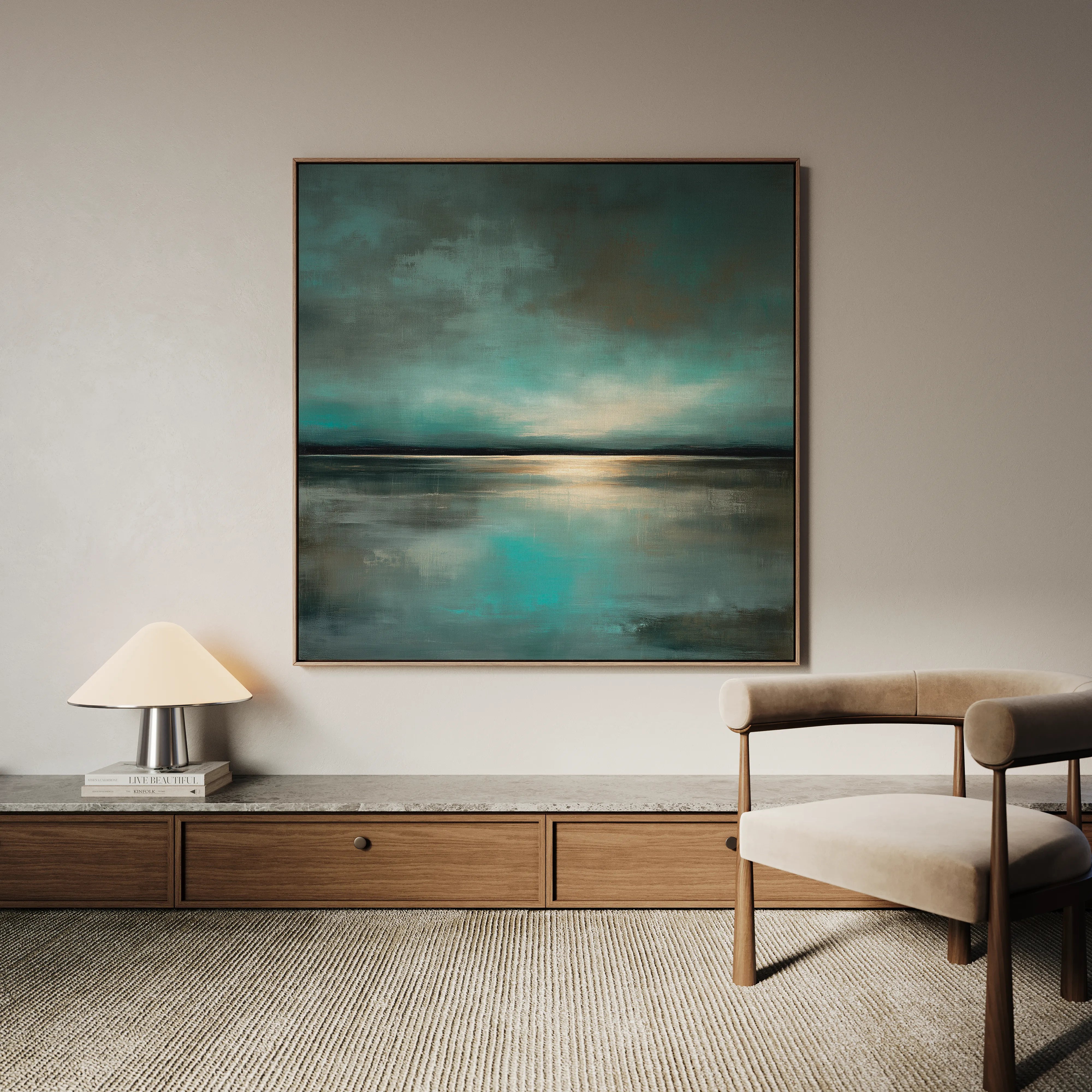 Abstract 1397 Canvas Art 16" x 16" / 40 x 40 cm / Black