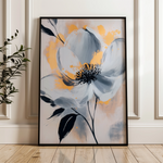 Floral 1397 Canvas Art 18" x 24" / 45 x 60 cm / Black