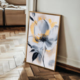 Floral 1397 Canvas Art 18" x 24" / 45 x 60 cm / Black