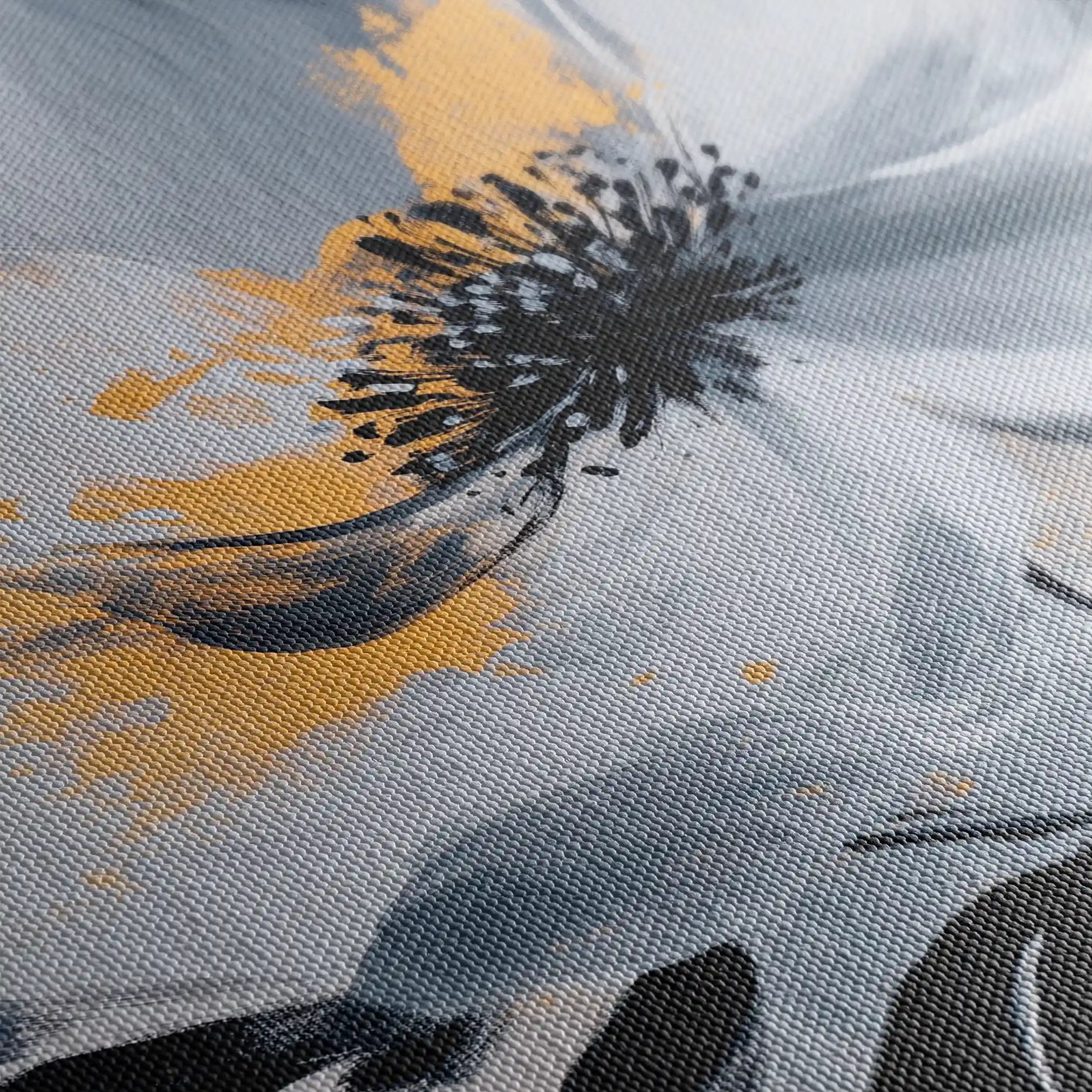 Floral 1397 Canvas Art 18" x 24" / 45 x 60 cm / Black