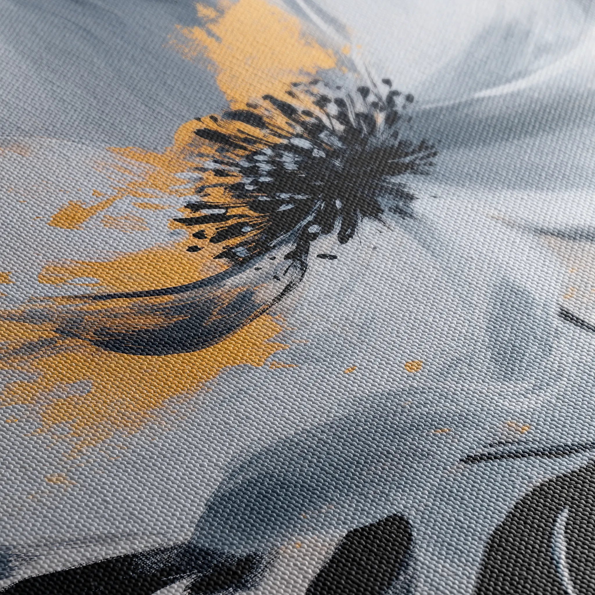 Floral 1397 Canvas Art 18" x 24" / 45 x 60 cm / Black