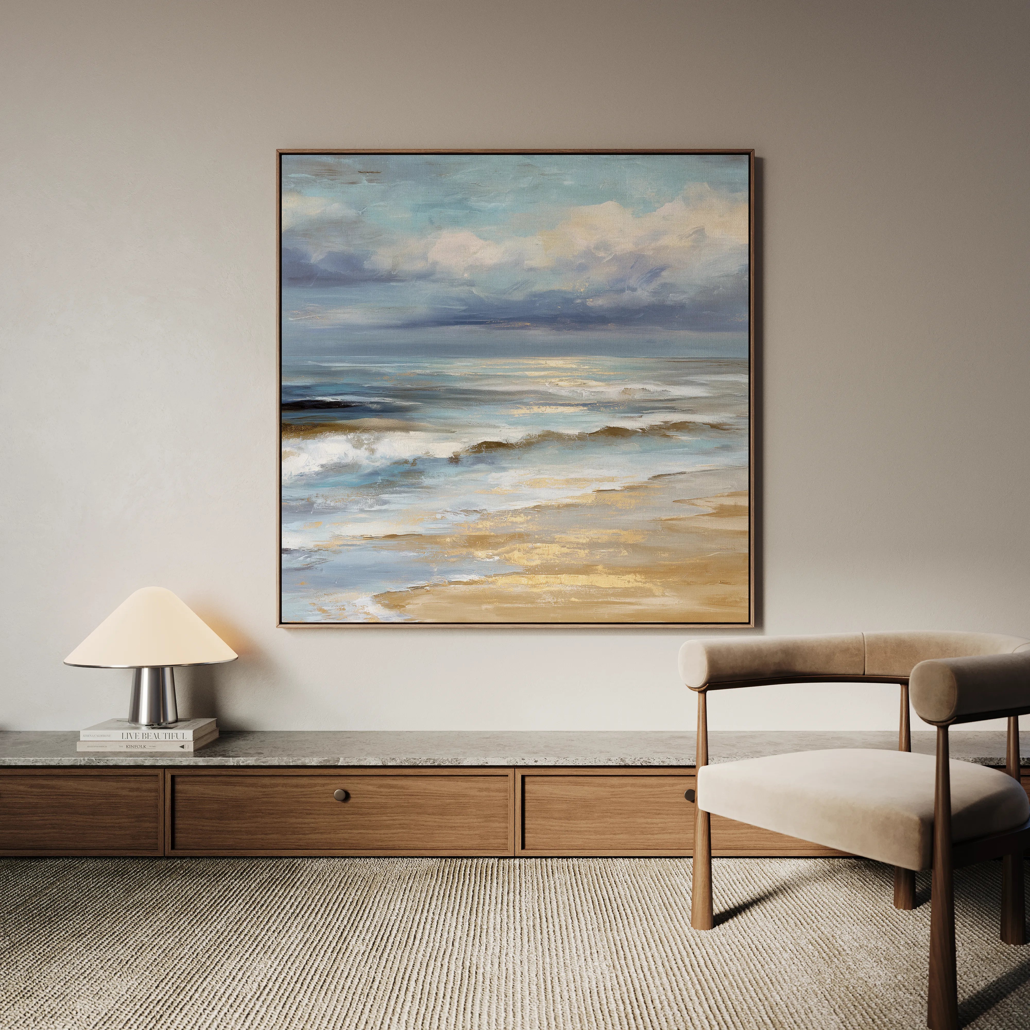 Abstract 1399 Canvas Art 16" x 16" / 40 x 40 cm / Black