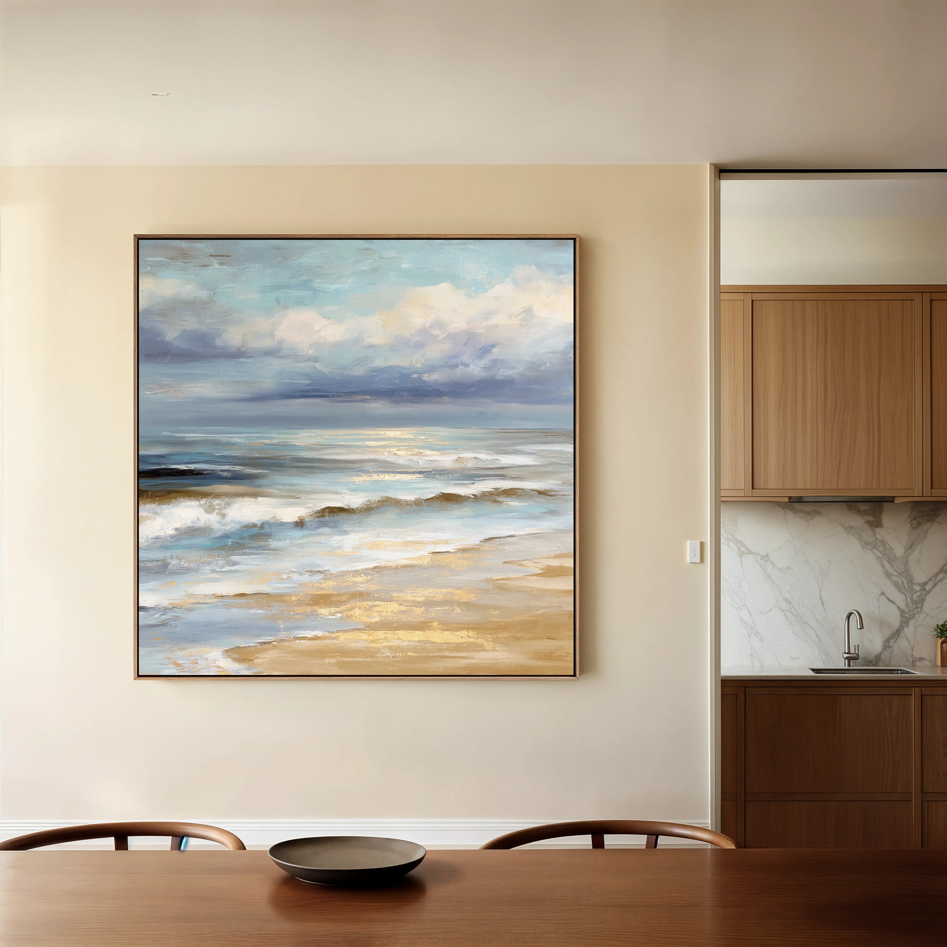 Abstract 1399 Canvas Art 16" x 16" / 40 x 40 cm / Black