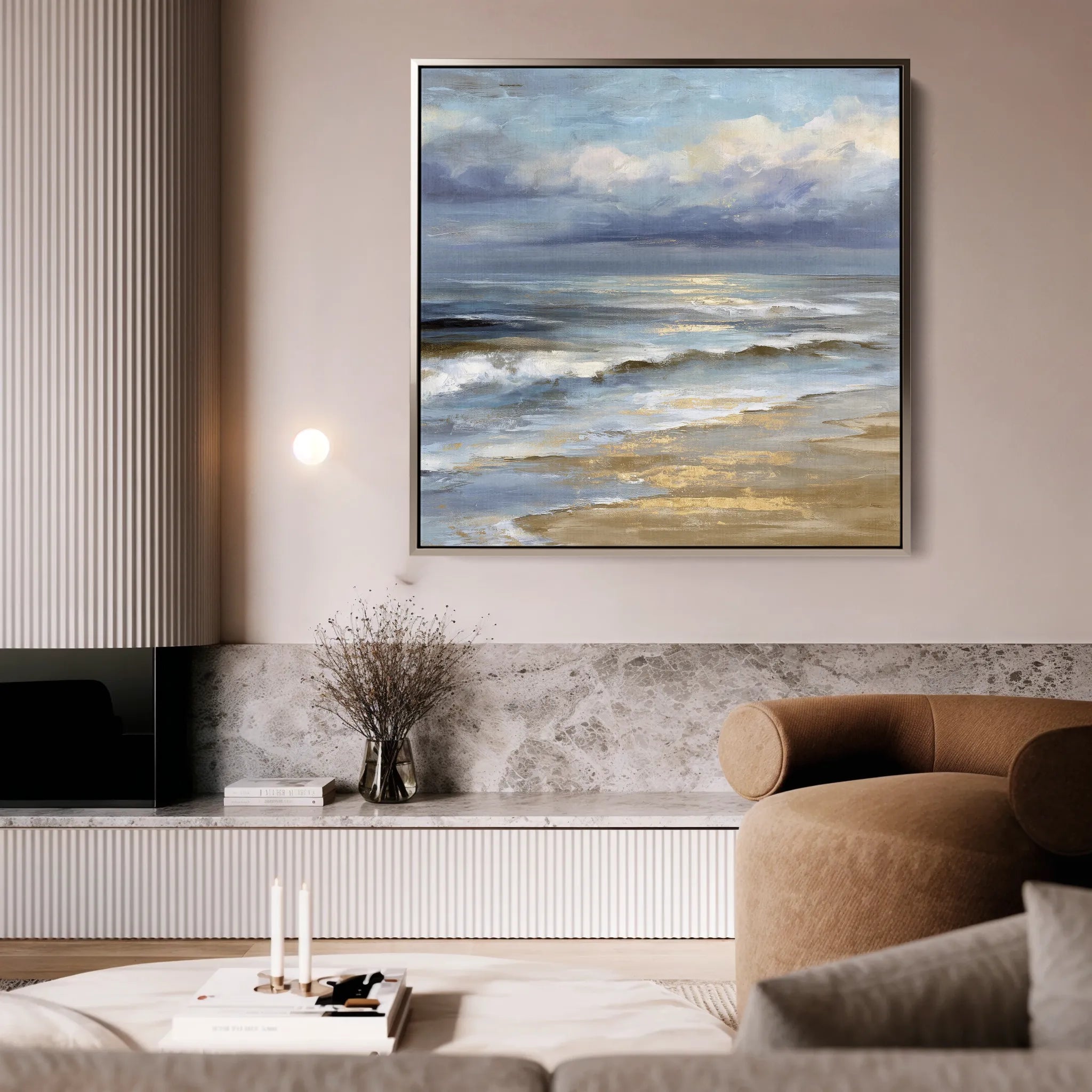 Abstract 1399 Canvas Art 16" x 16" / 40 x 40 cm / Black