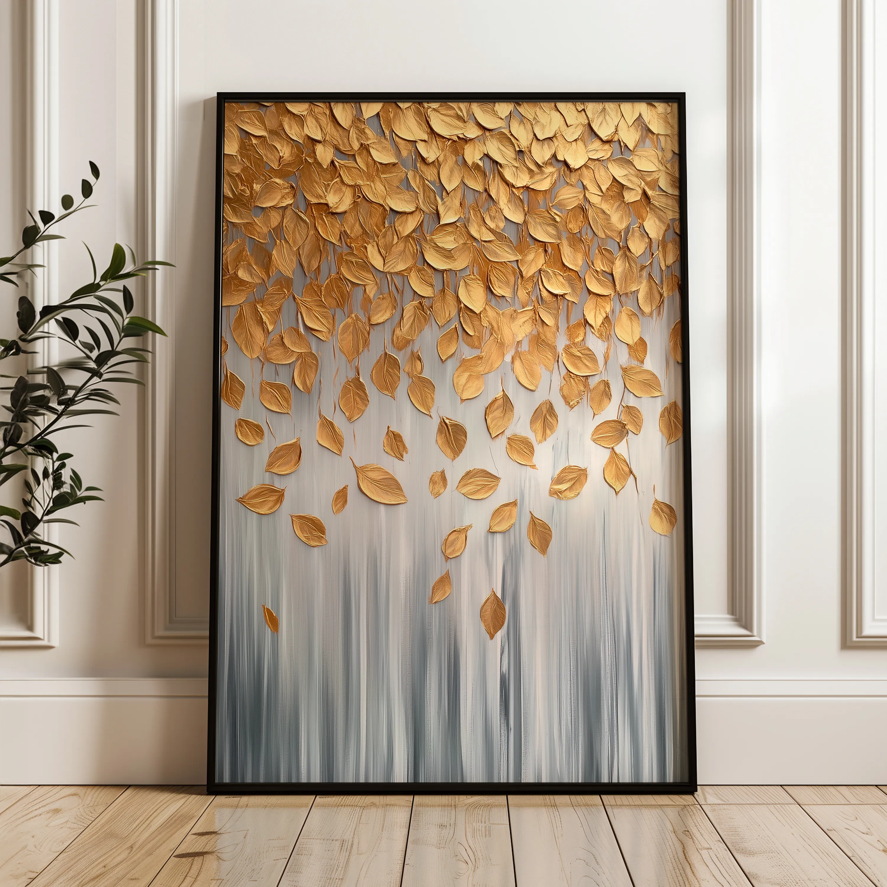 Floral 1399 Canvas Art 18" x 24" / 45 x 60 cm / Black