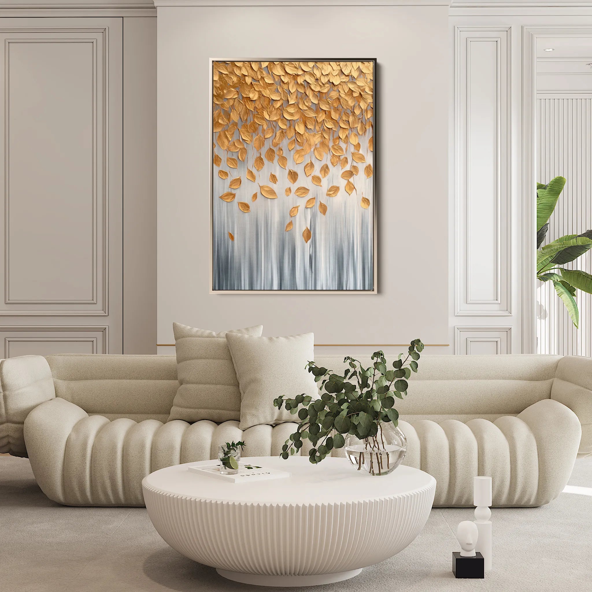 Floral 1399 Canvas Art 18" x 24" / 45 x 60 cm / Black