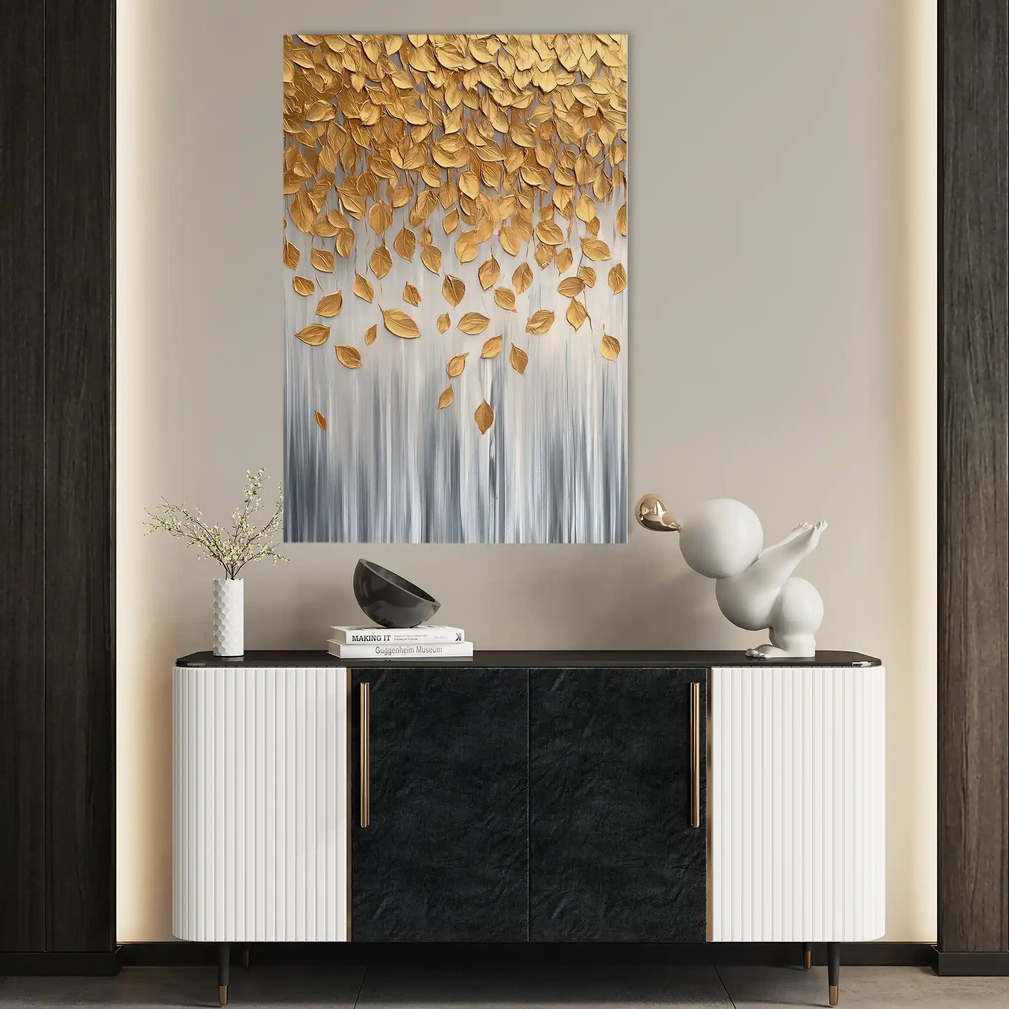 Floral 1399 Canvas Art 60 x 40 cm / Black