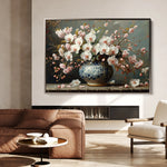 Floral 140 Canvas Art 18" x 24" / 45 x 60 cm / Black