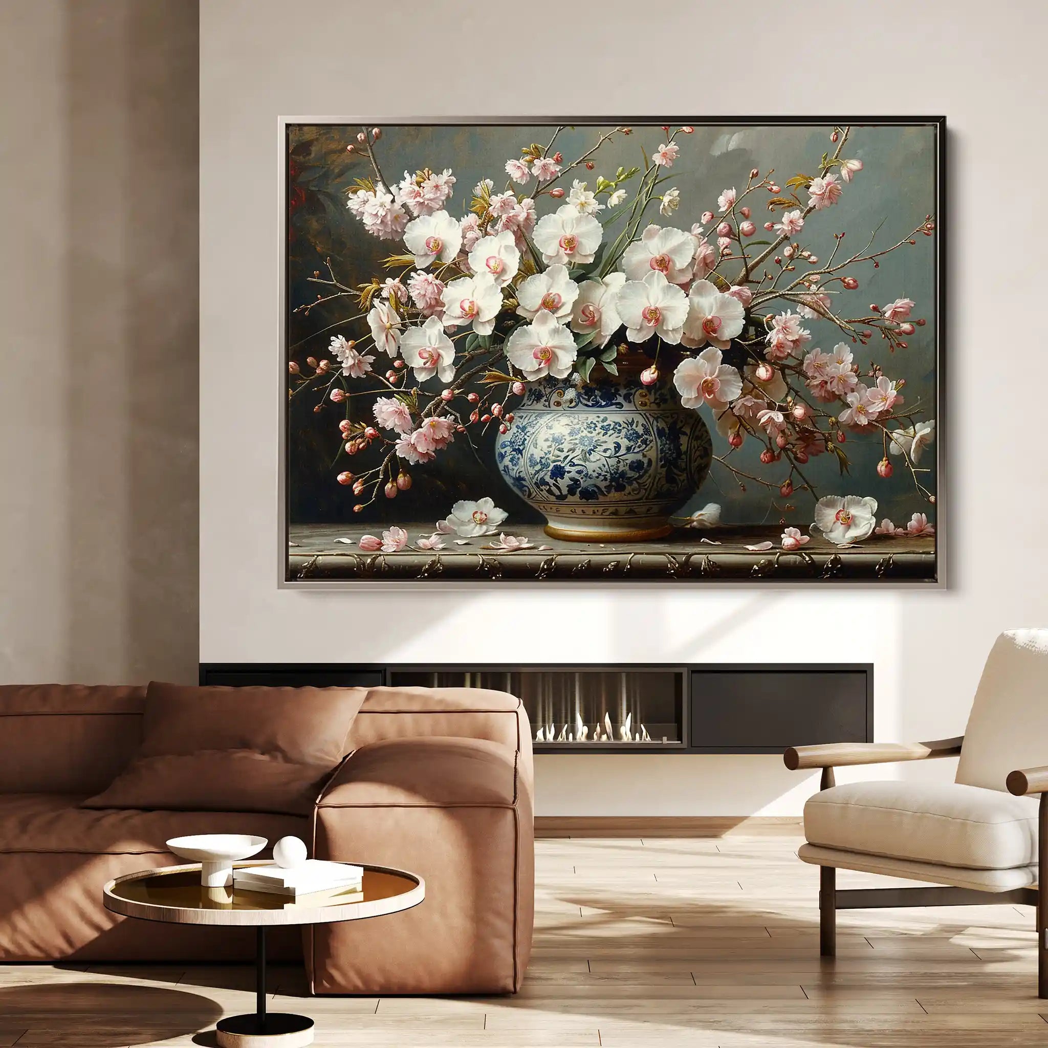 Floral 140 Canvas Art 60 x 40 cm / Black