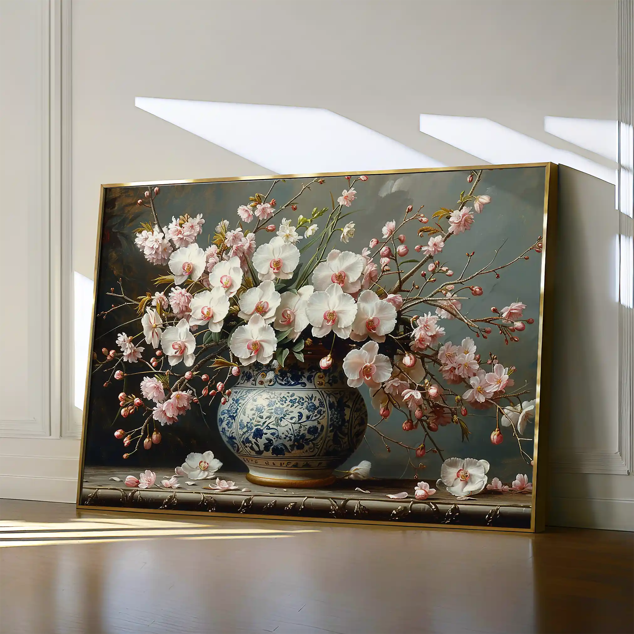 Floral 140 Canvas Art 60 x 40 cm / Black