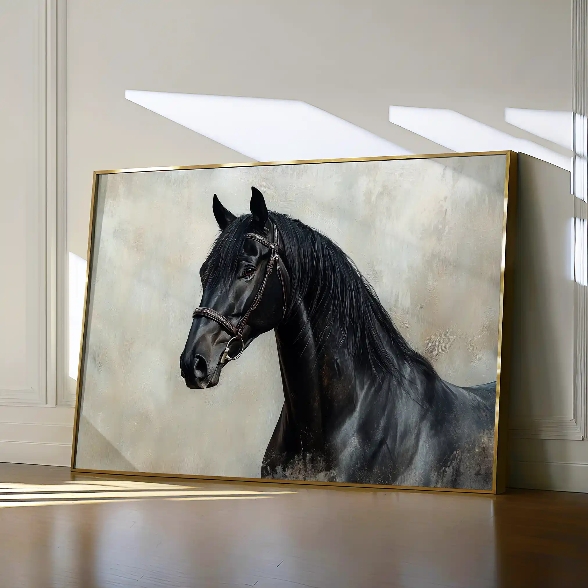 Horses 140 Canvas Art 60 x 40 cm / Black