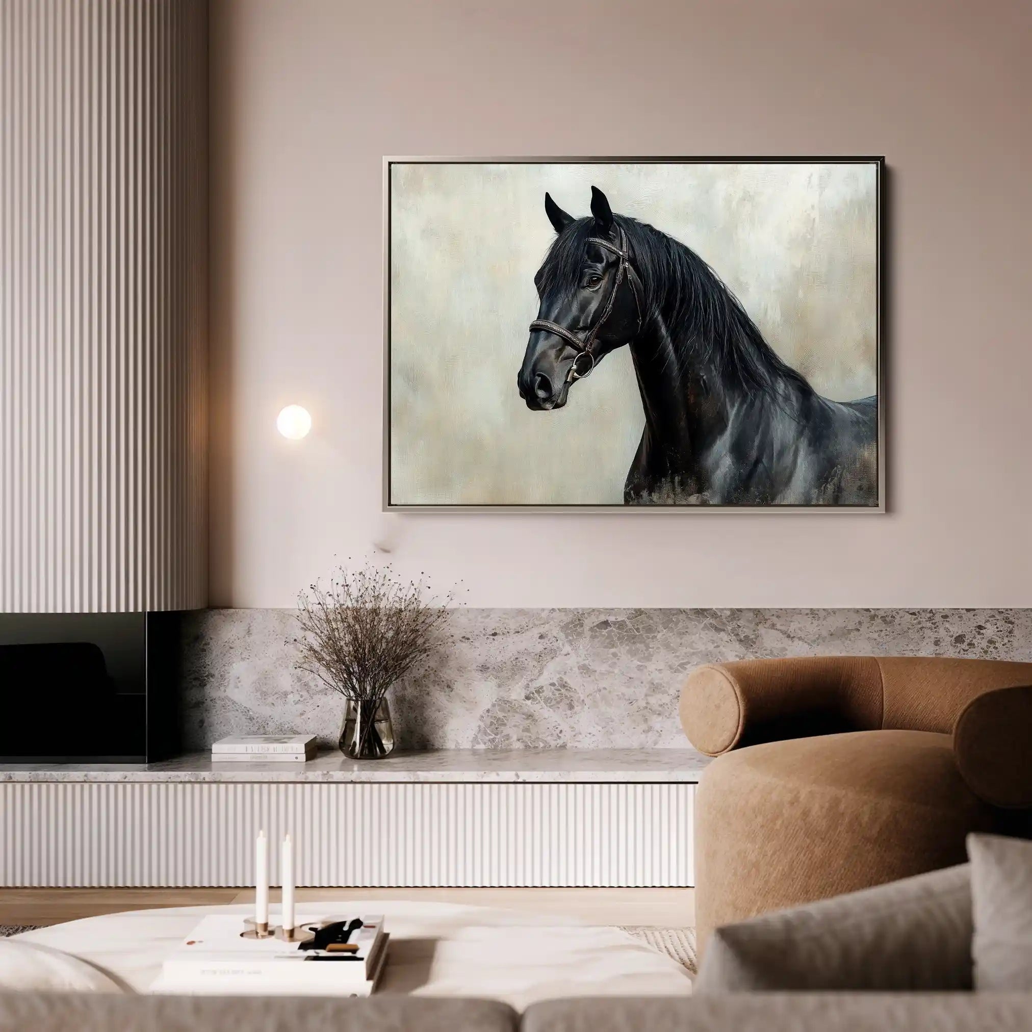 Horses 140 Canvas Art 60 x 40 cm / Black