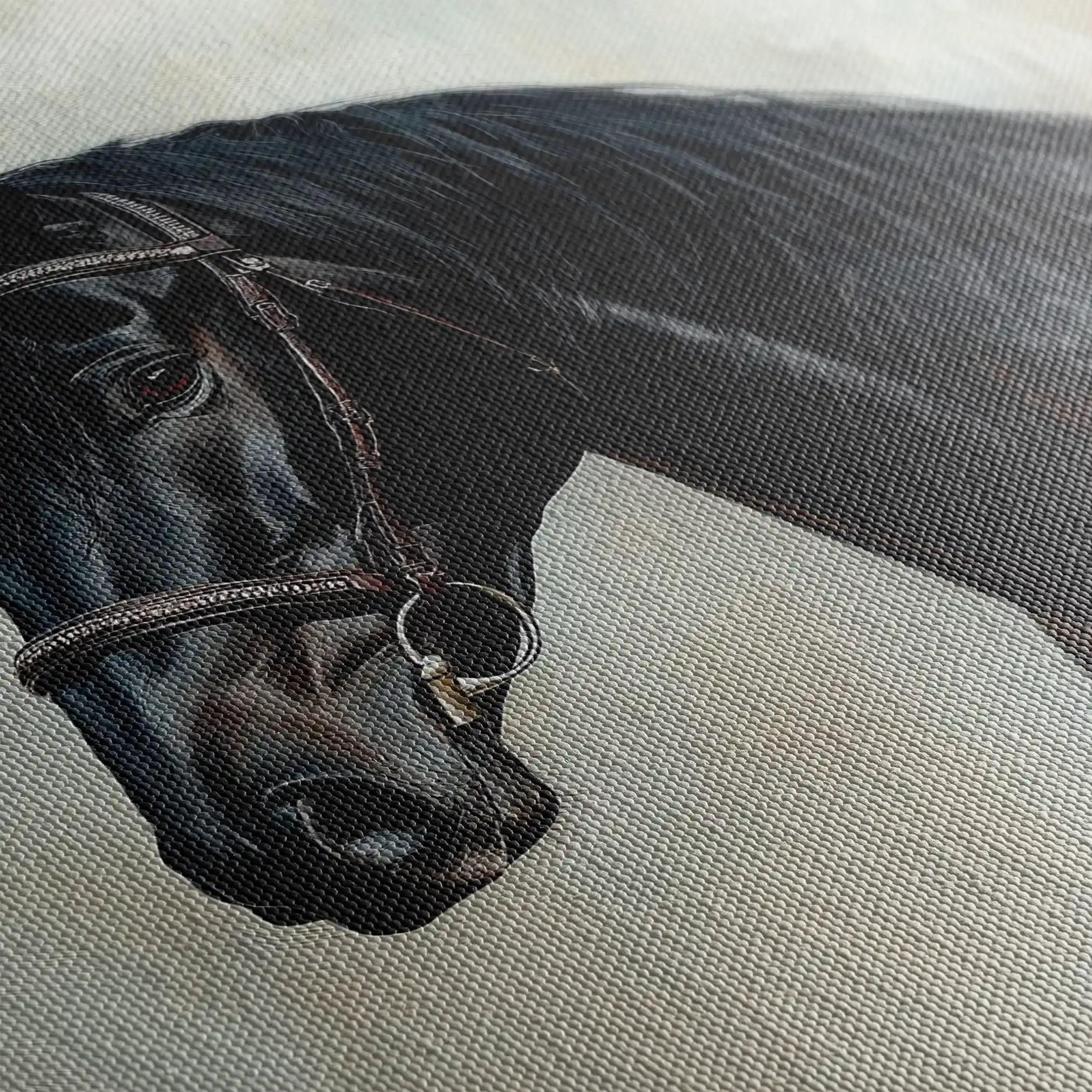 Horses 140 Canvas Art 60 x 40 cm / Black