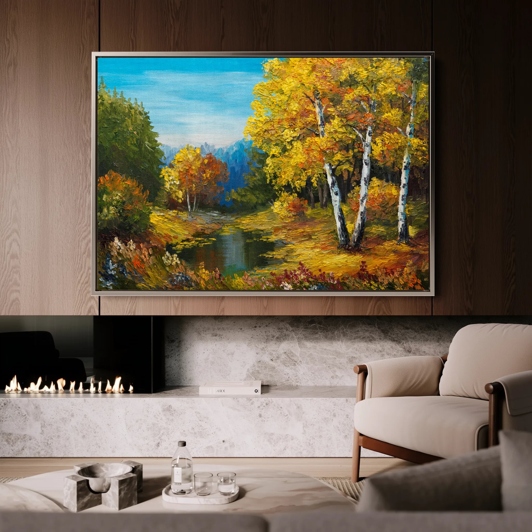 Landscape 140 Canvas Art 18" x 24" / 45 x 60 cm / Black