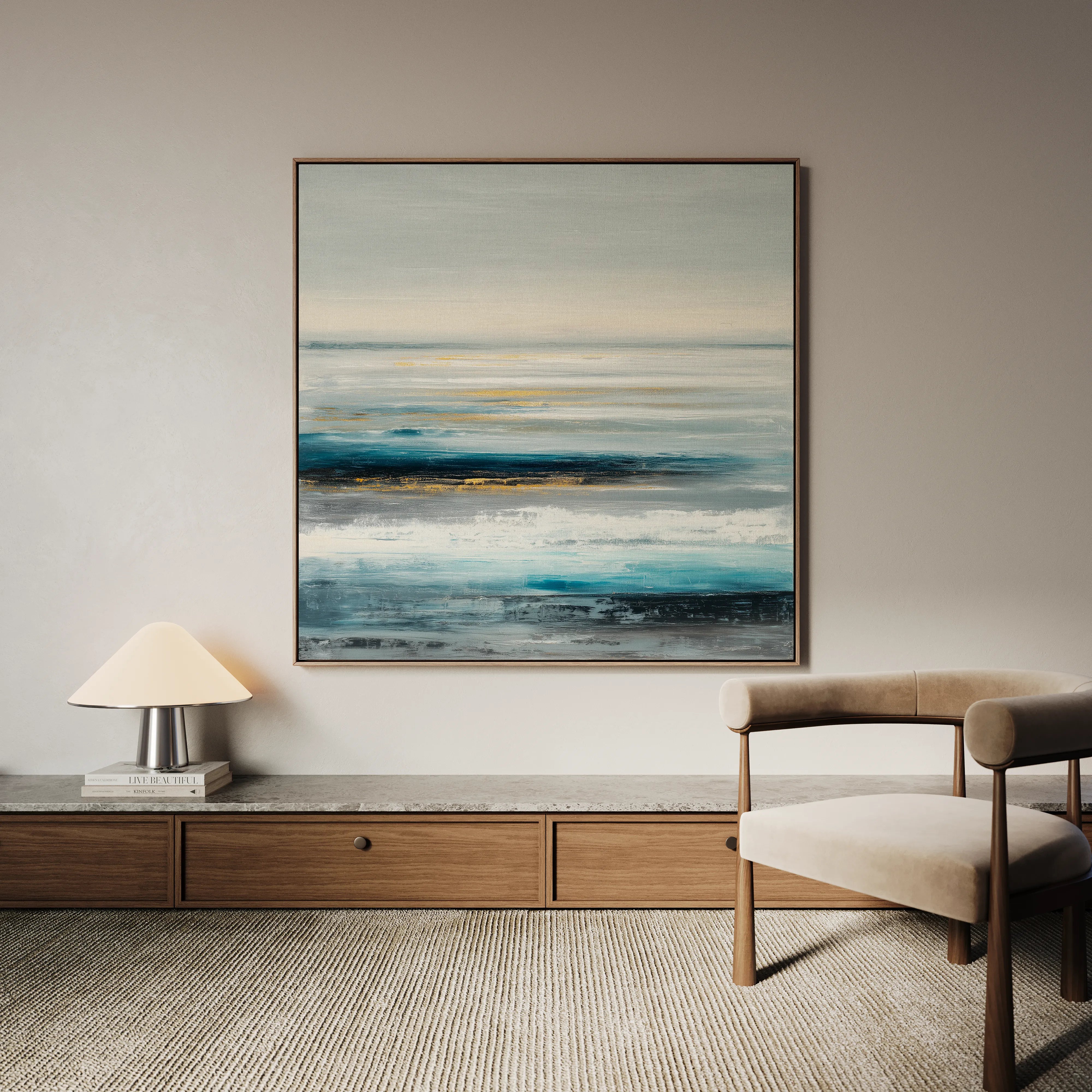 Abstract 1400 Canvas Art 16" x 16" / 40 x 40 cm / Black