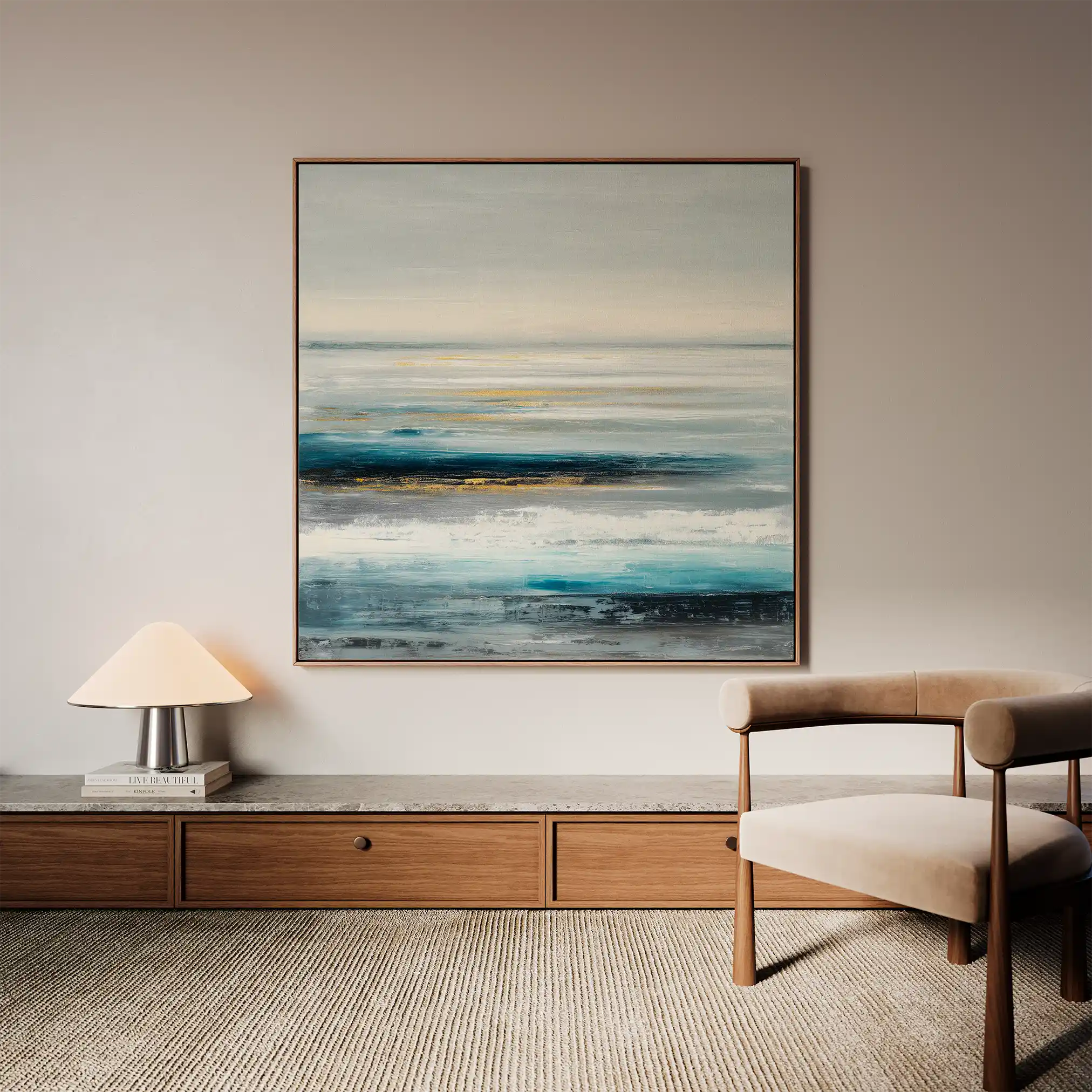 Abstract 1400 Canvas Art 60 x 60 cm / Black