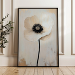 Floral 1400 Canvas Art 18" x 24" / 45 x 60 cm / Black