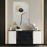 Floral 1400 Canvas Art 18" x 24" / 45 x 60 cm / Black