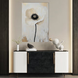 Floral 1400 Canvas Art 18" x 24" / 45 x 60 cm / Black