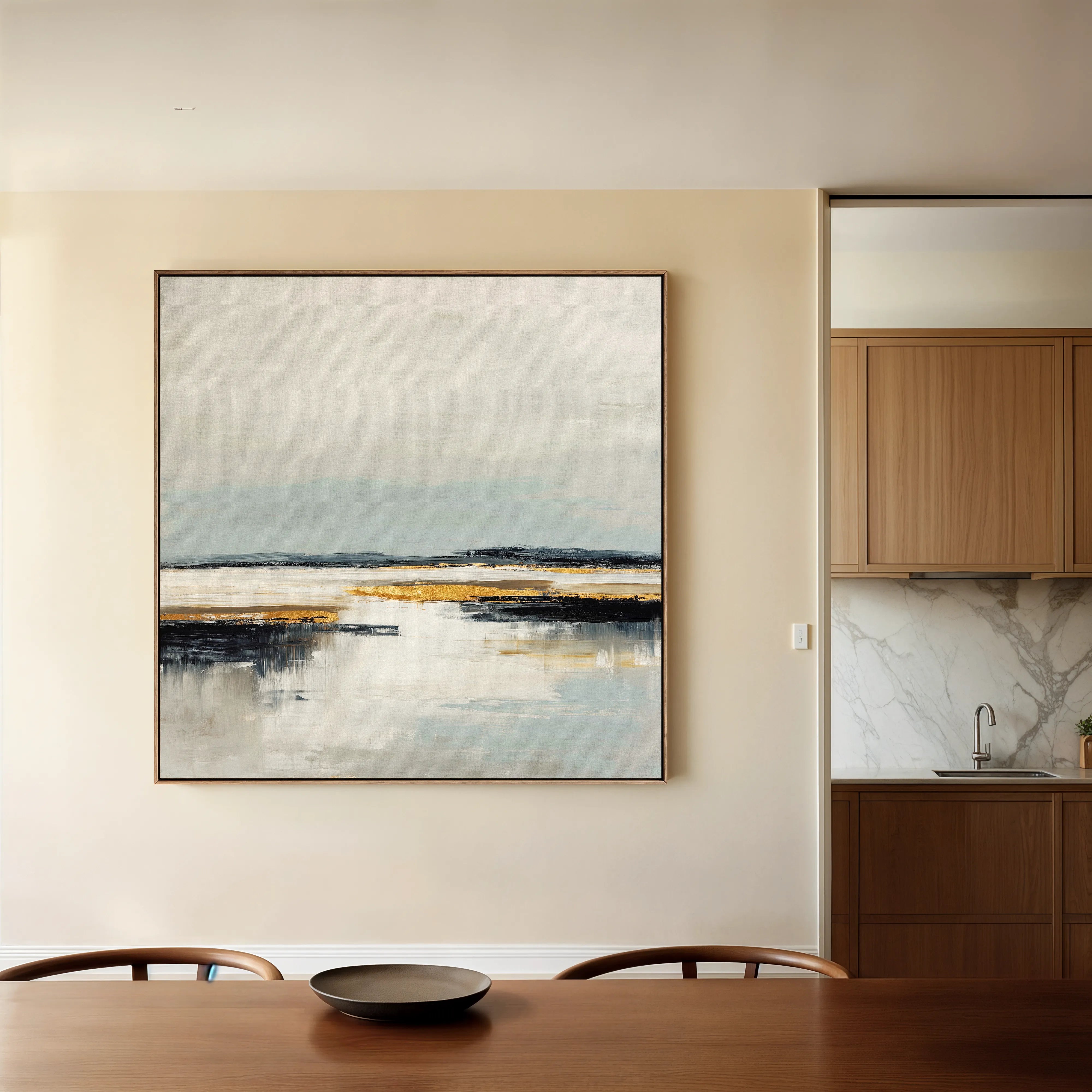 Abstract 1401 Canvas Art 16" x 16" / 40 x 40 cm / Black