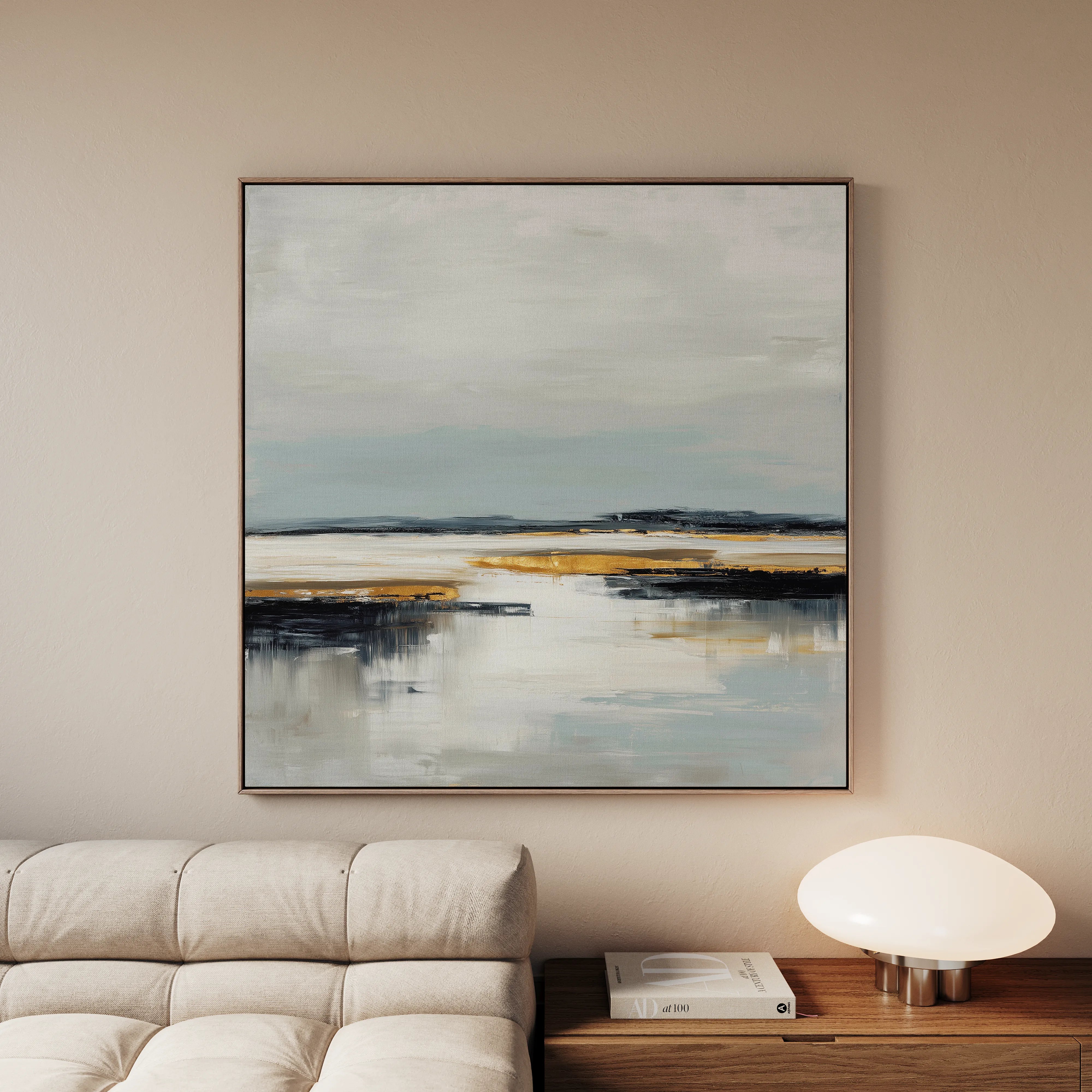 Abstract 1401 Canvas Art 16" x 16" / 40 x 40 cm / Black