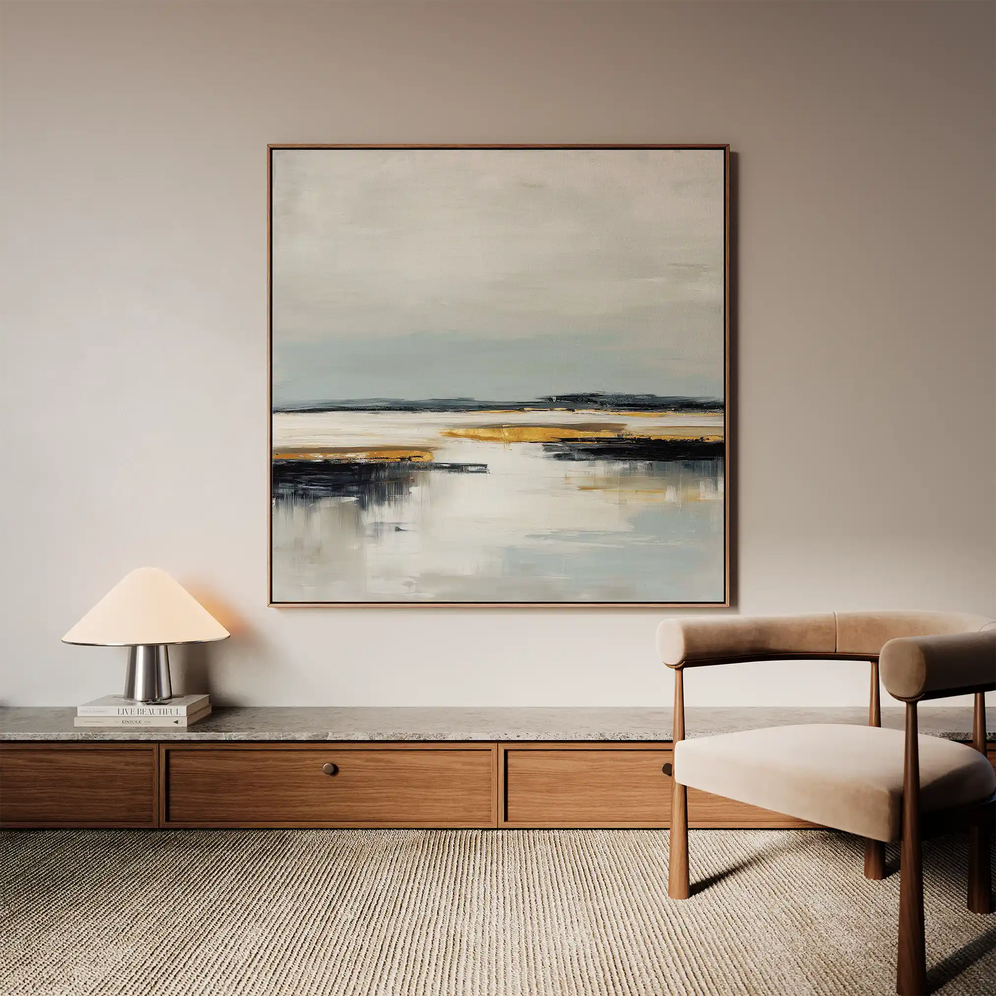 Abstract 1401 Canvas Art 60 x 60 cm / Black