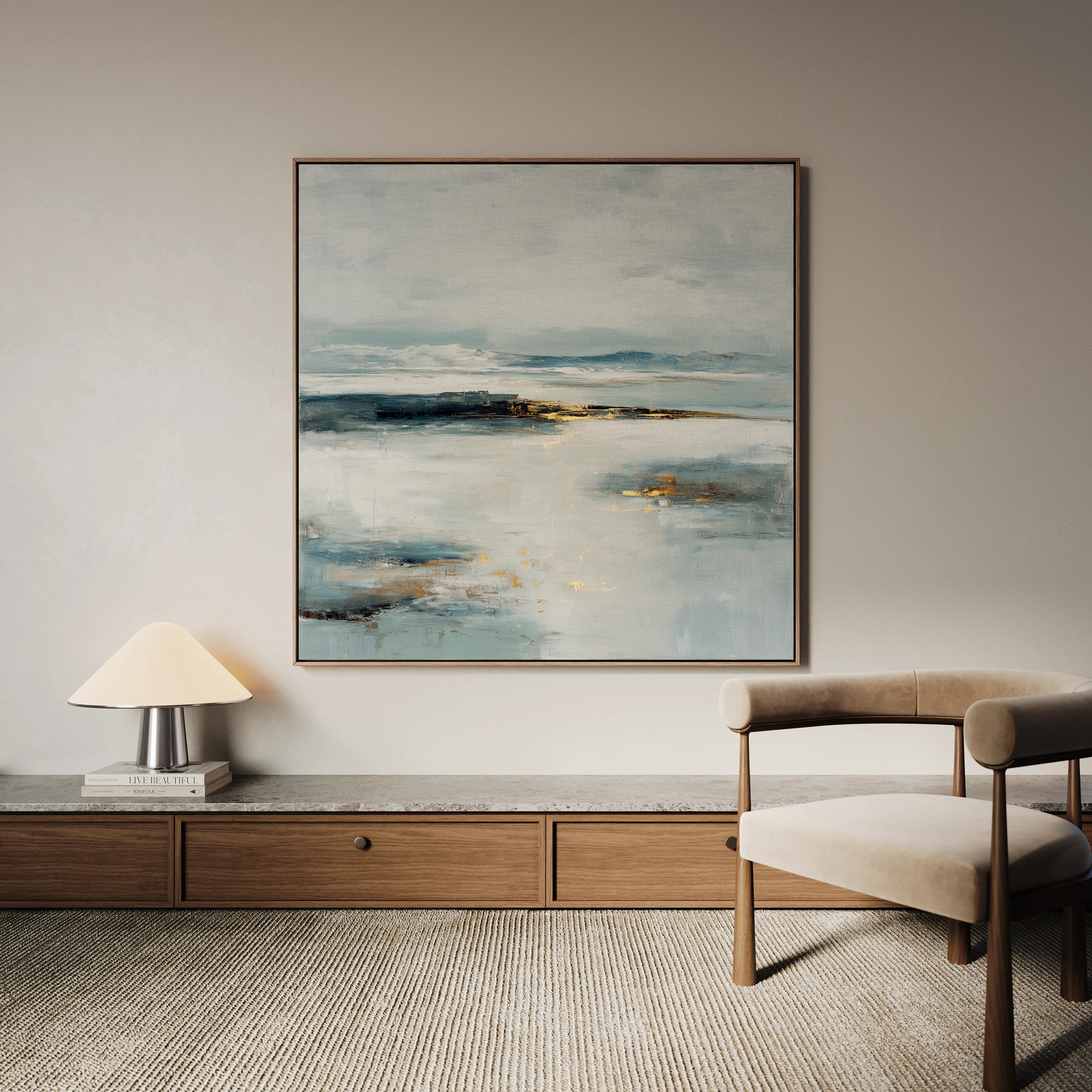 Abstract 1402 Canvas Art 16" x 16" / 40 x 40 cm / Black