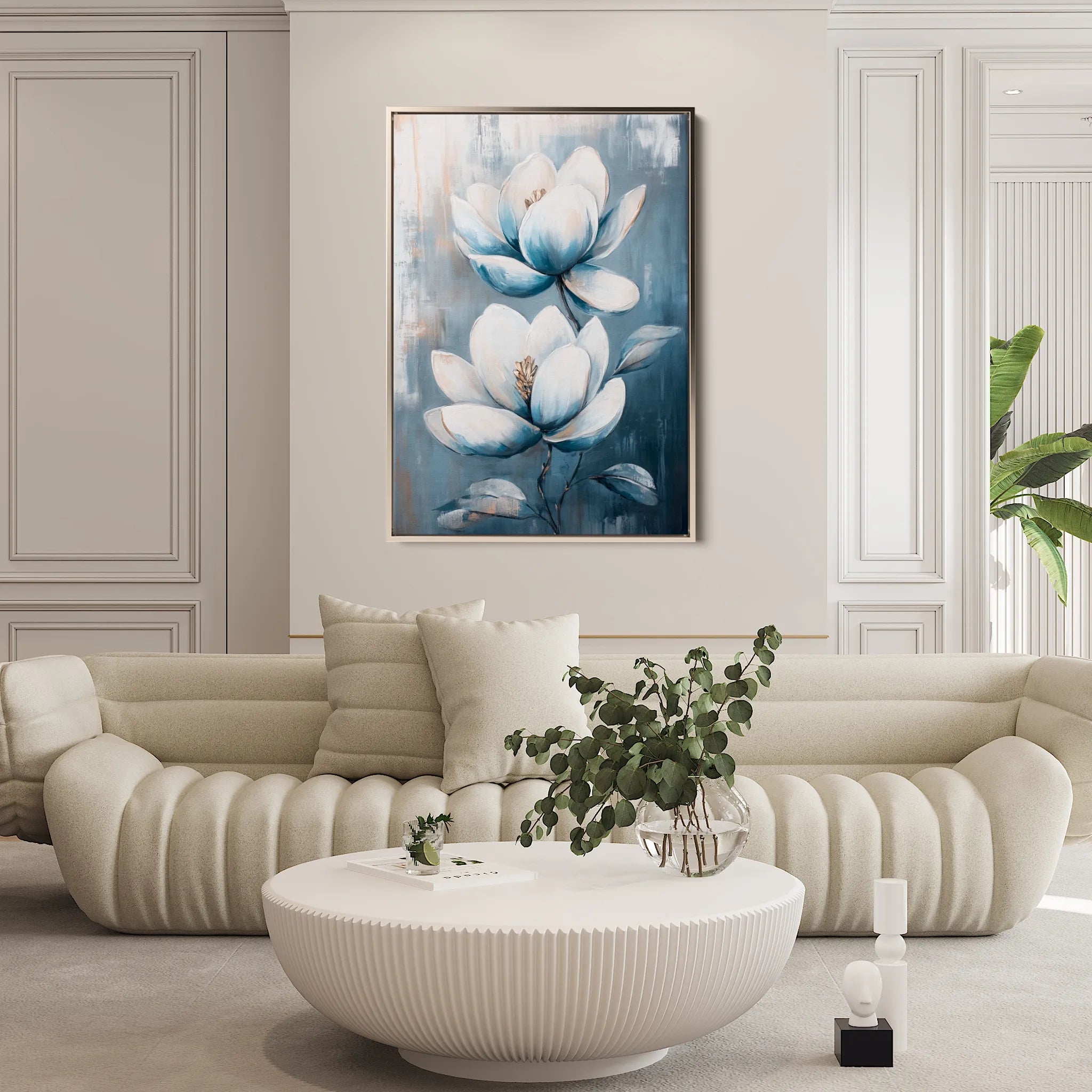 Floral 1402 Canvas Art 18" x 24" / 45 x 60 cm / Black
