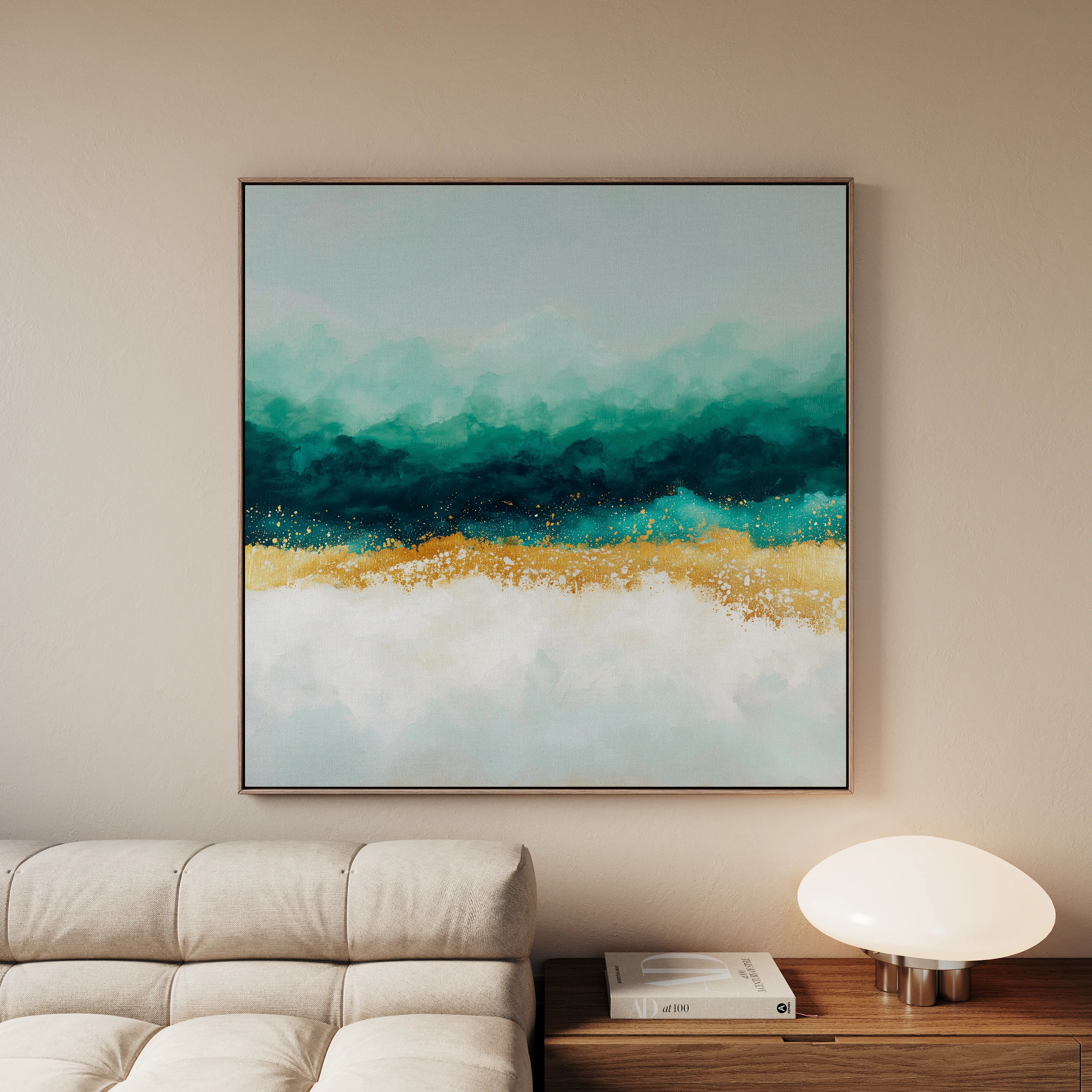 Abstract 1403 Canvas Art 16" x 16" / 40 x 40 cm / Black