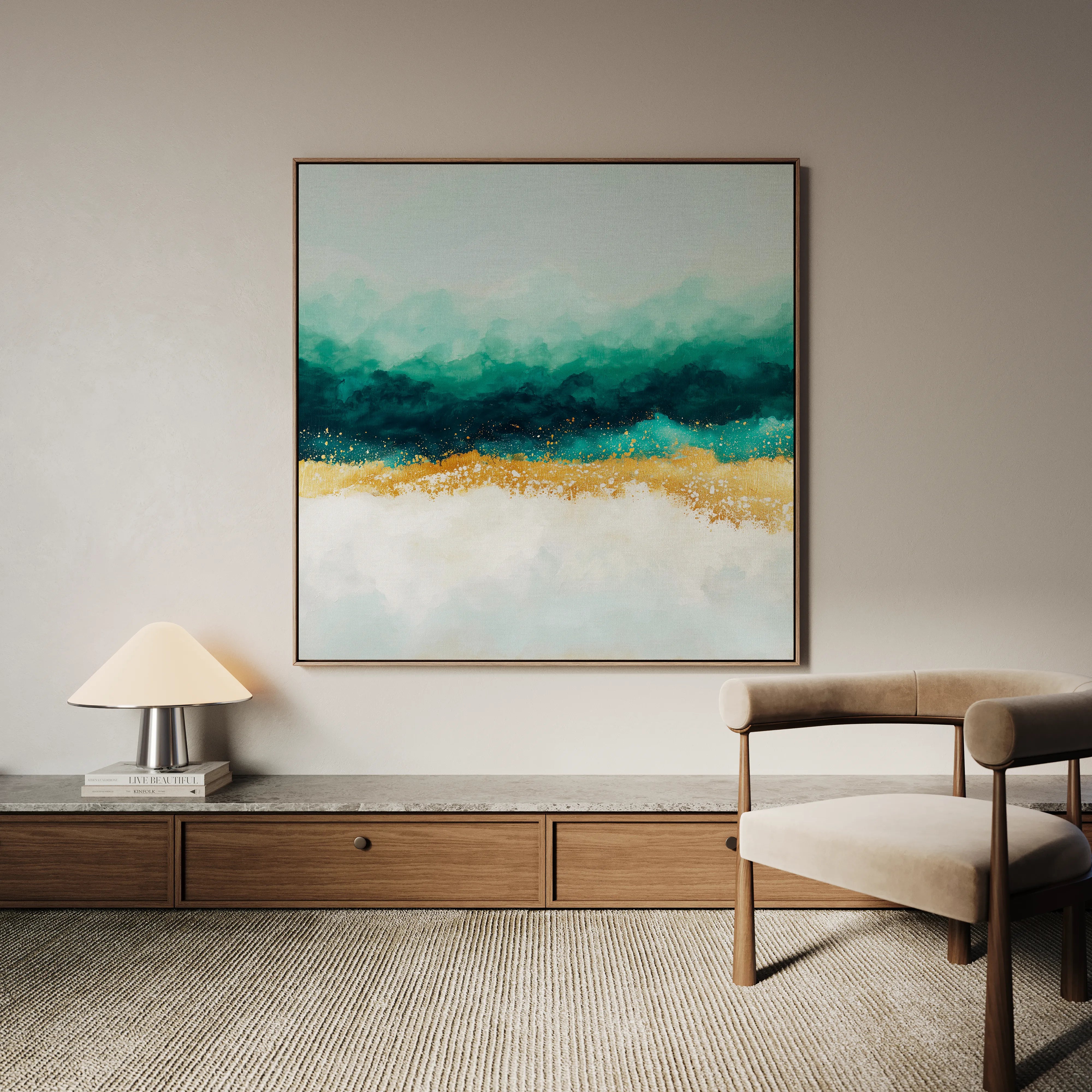 Abstract 1403 Canvas Art 16" x 16" / 40 x 40 cm / Black