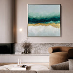 Abstract 1403 Canvas Art 16" x 16" / 40 x 40 cm / Black