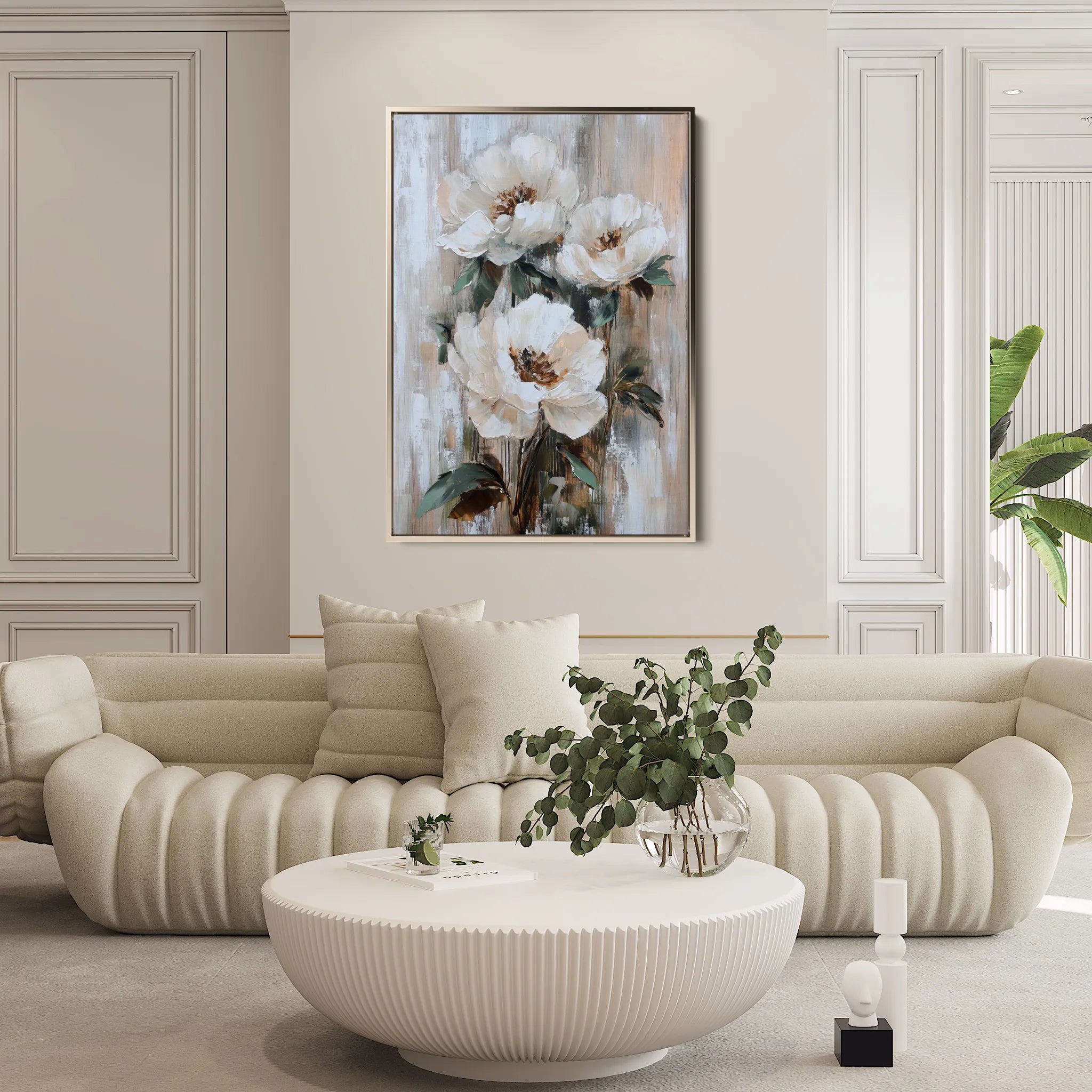 Floral 1403 Canvas Art 18" x 24" / 45 x 60 cm / Black