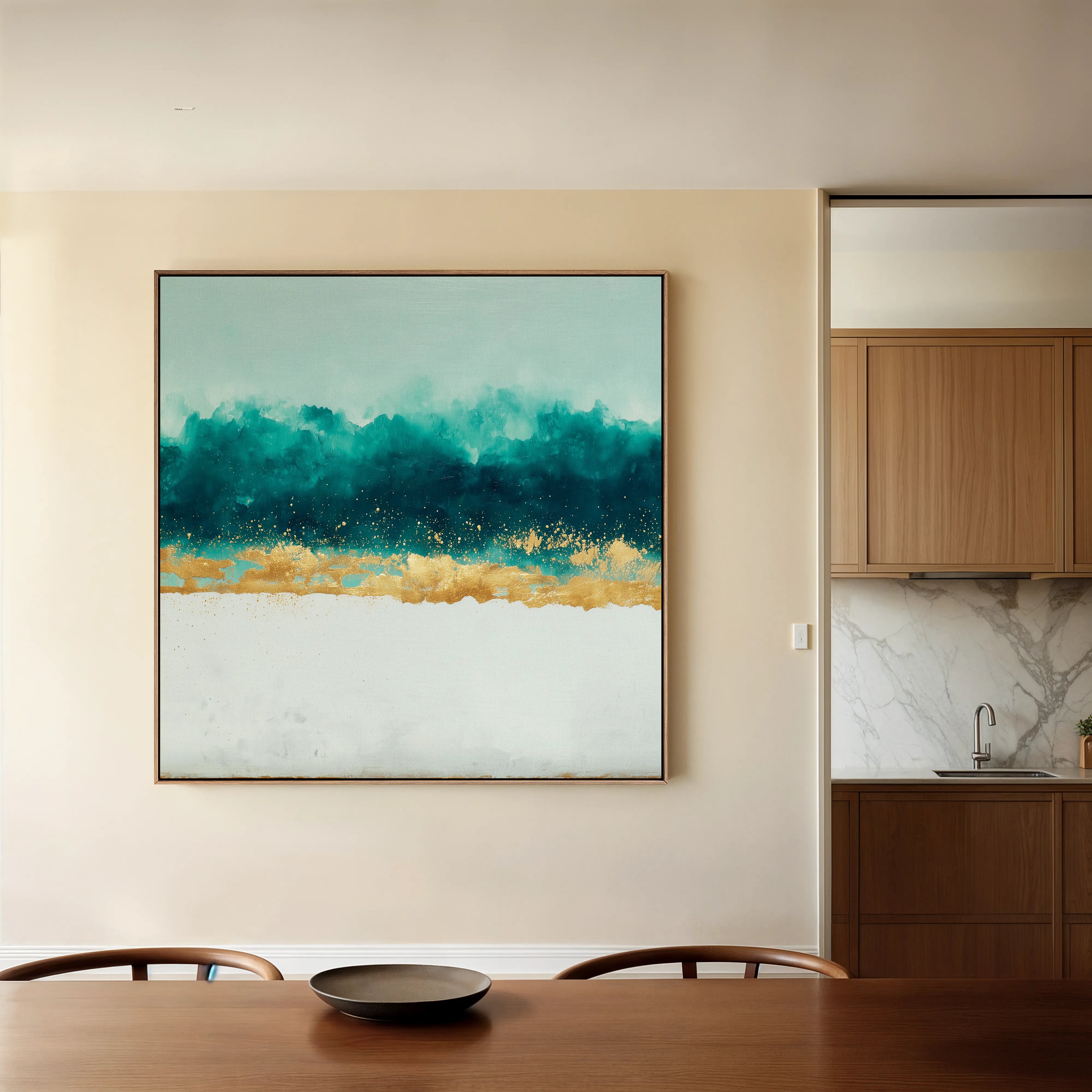 Abstract 1404 Canvas Art 16" x 16" / 40 x 40 cm / Black