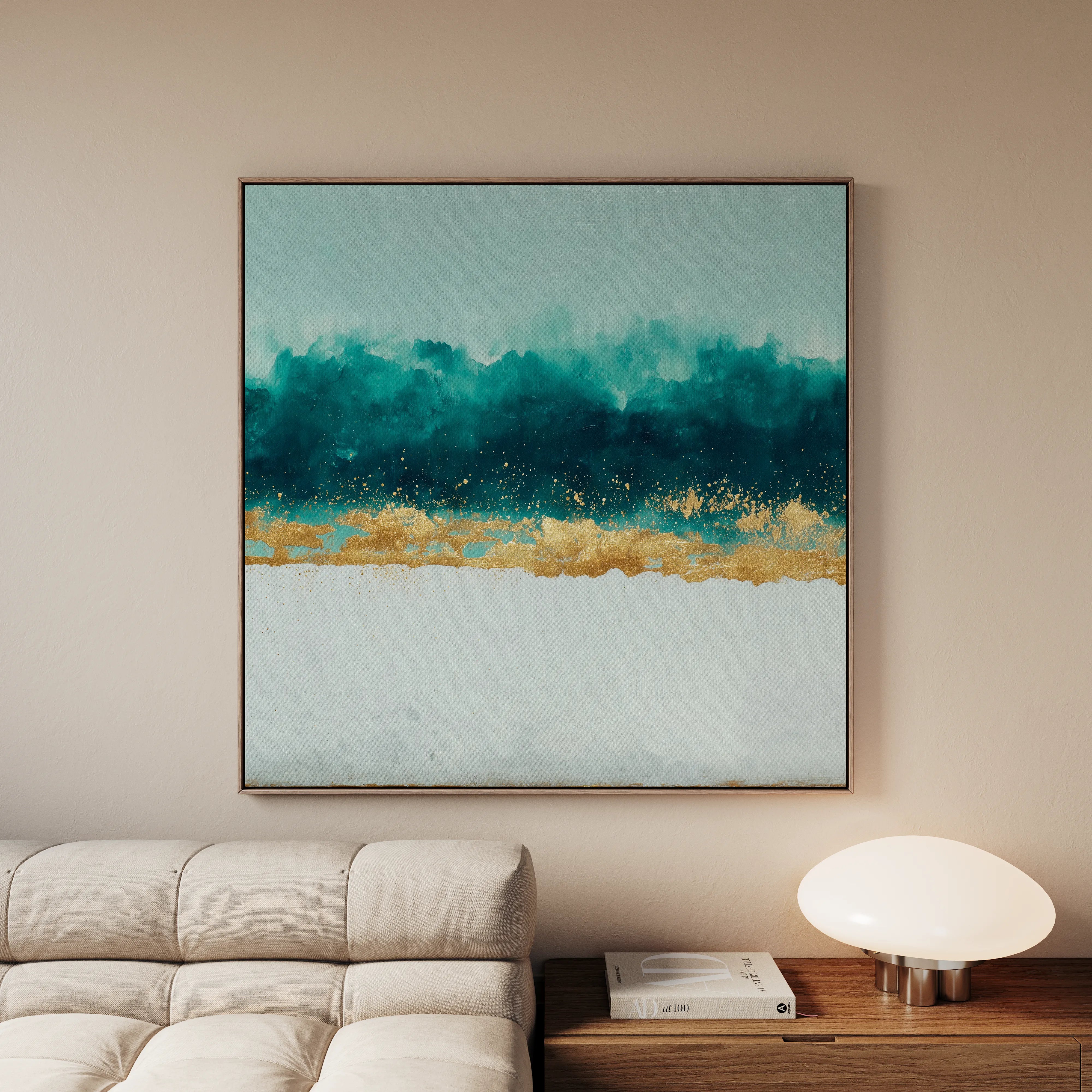 Abstract 1404 Canvas Art 16" x 16" / 40 x 40 cm / Black