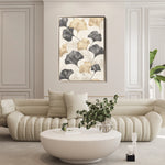Floral 1404 Canvas Art 18" x 24" / 45 x 60 cm / Black